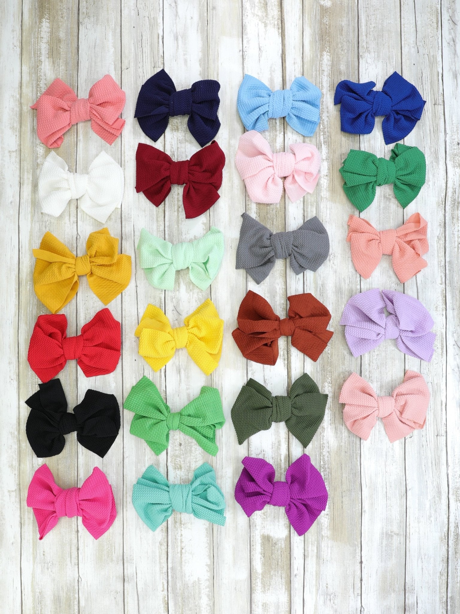 Waffle Bow 6 Inch - 23 Colors Available - Marie Nicole Clothing
