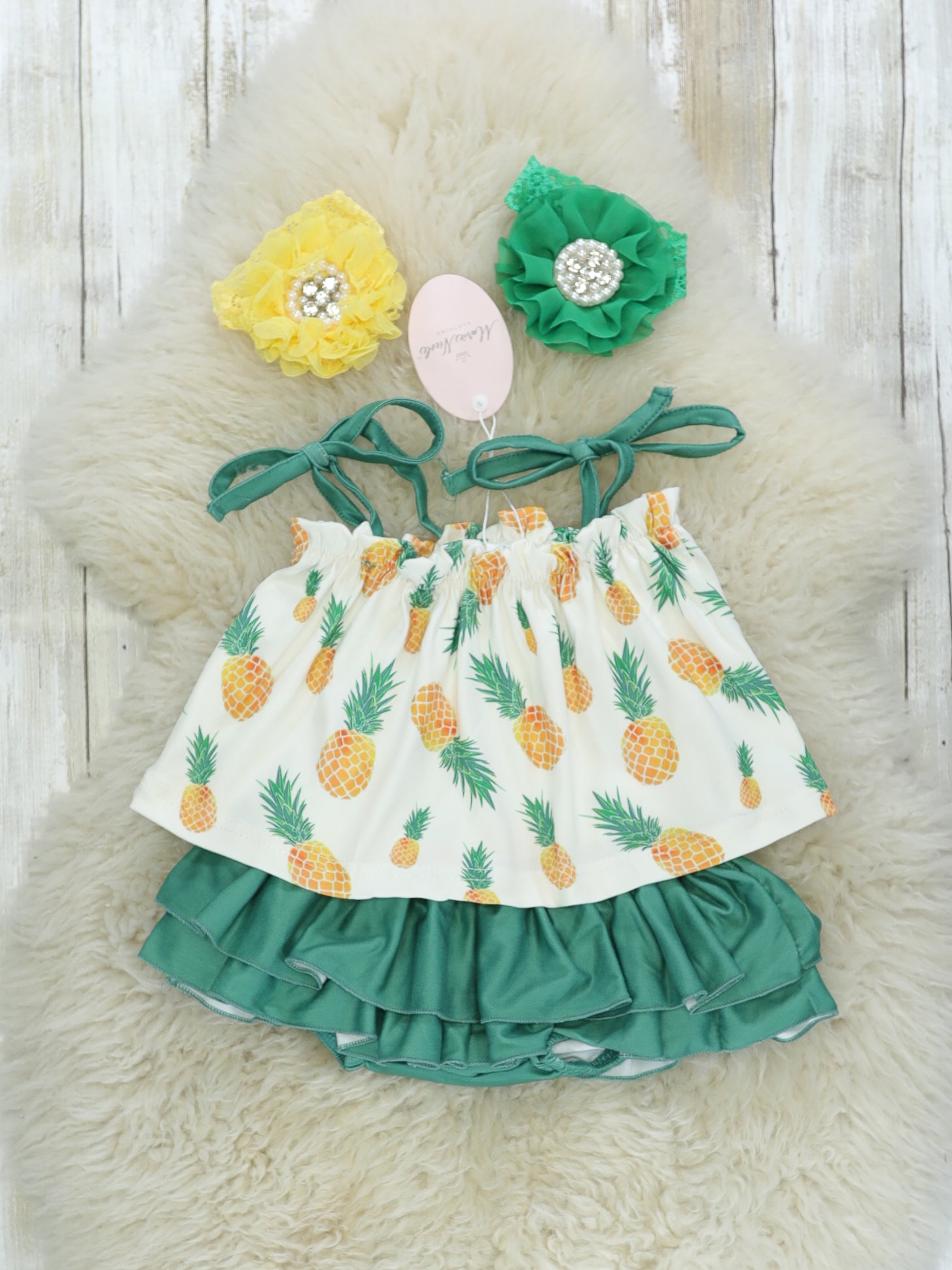 Pineapple Swing Top & Ruffle Bloomers Set - Marie Nicole Clothing