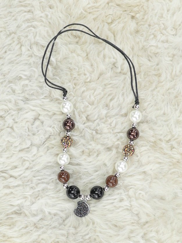 Cookies & Cream Adjustable Bubblegum Necklace - Marie Nicole Clothing