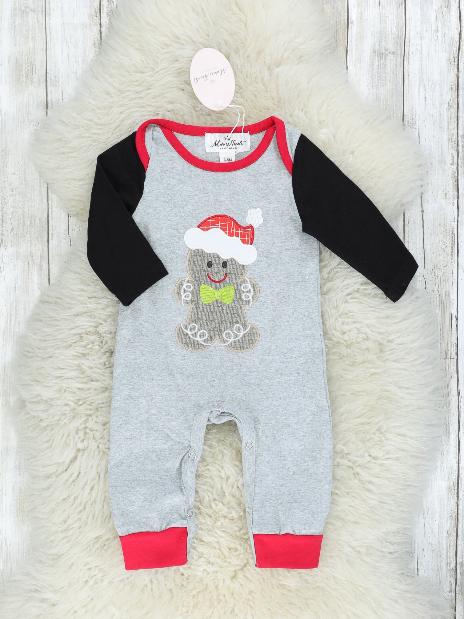 Gingerbread Raglan Romper - Marie Nicole Clothing