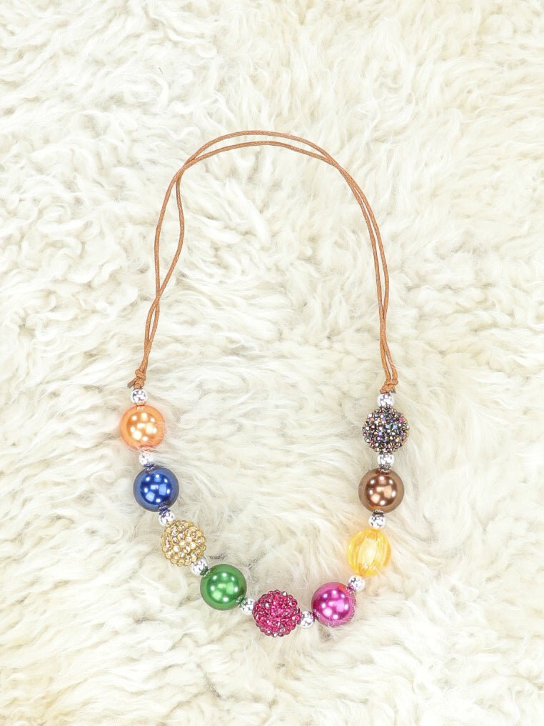 Rainbow Sparkle Bubblegum Necklace - Marie Nicole Clothing
