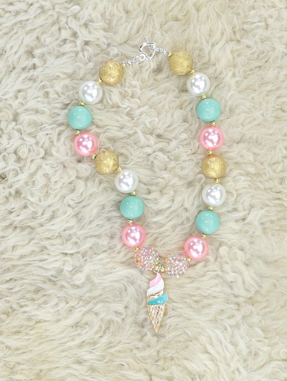 Ice Cream Swirl Bubblegum Necklace - Marie Nicole Clothing
