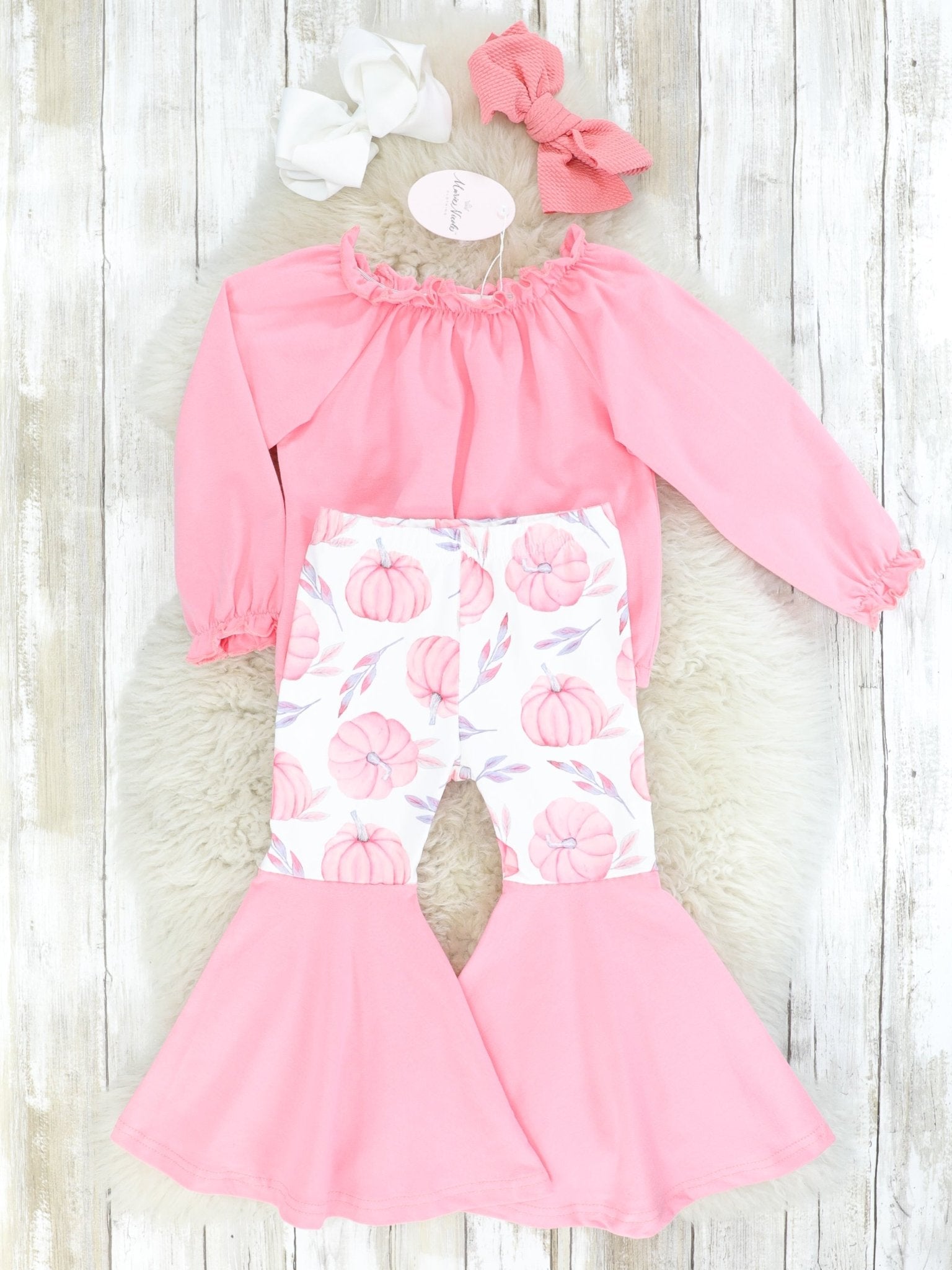 Pink Pumpkins Bell Bottoms Outfit - Marie Nicole Clothing
