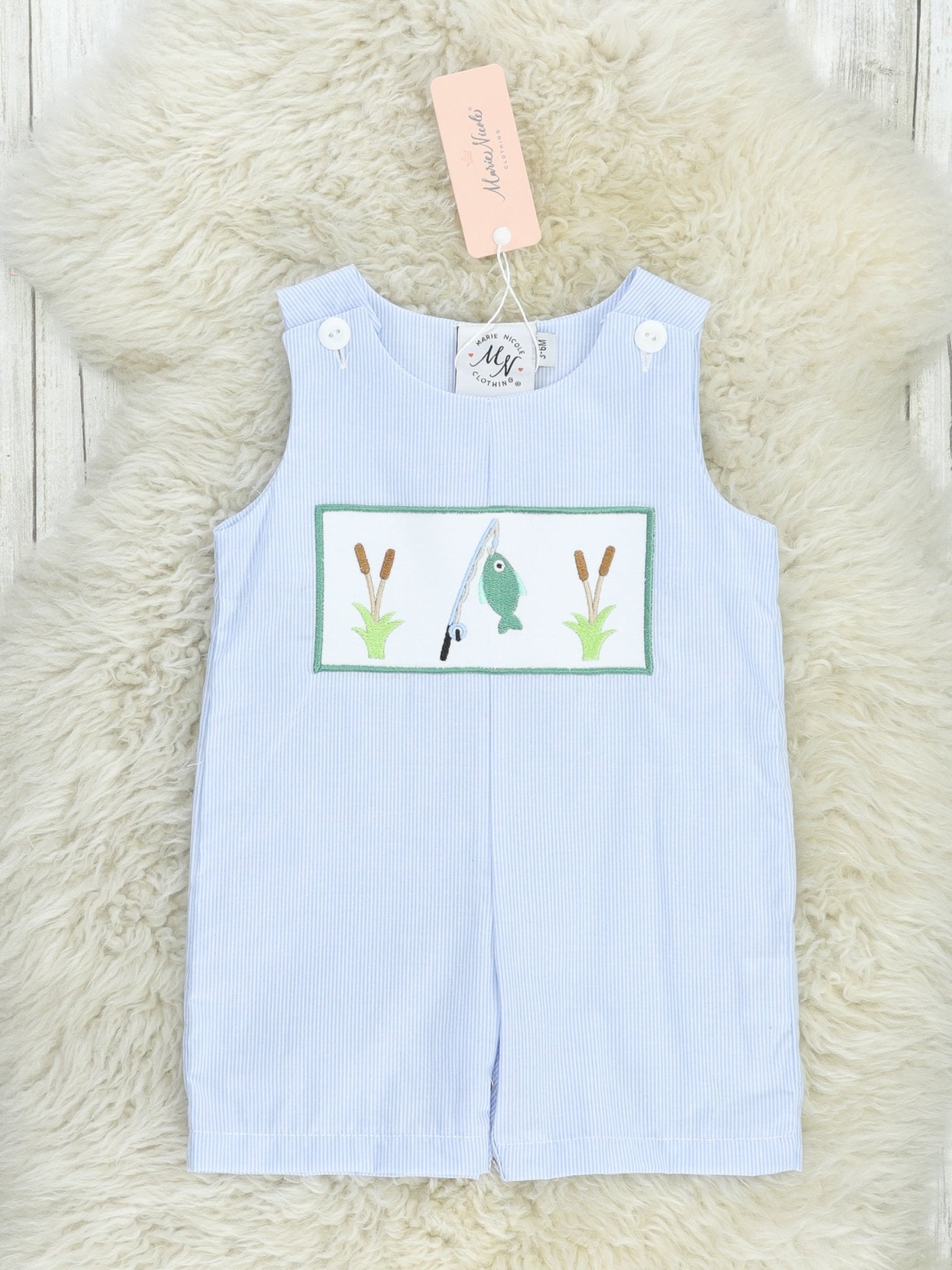 Smocked Fishing Johnny - Marie Nicole Clothing
