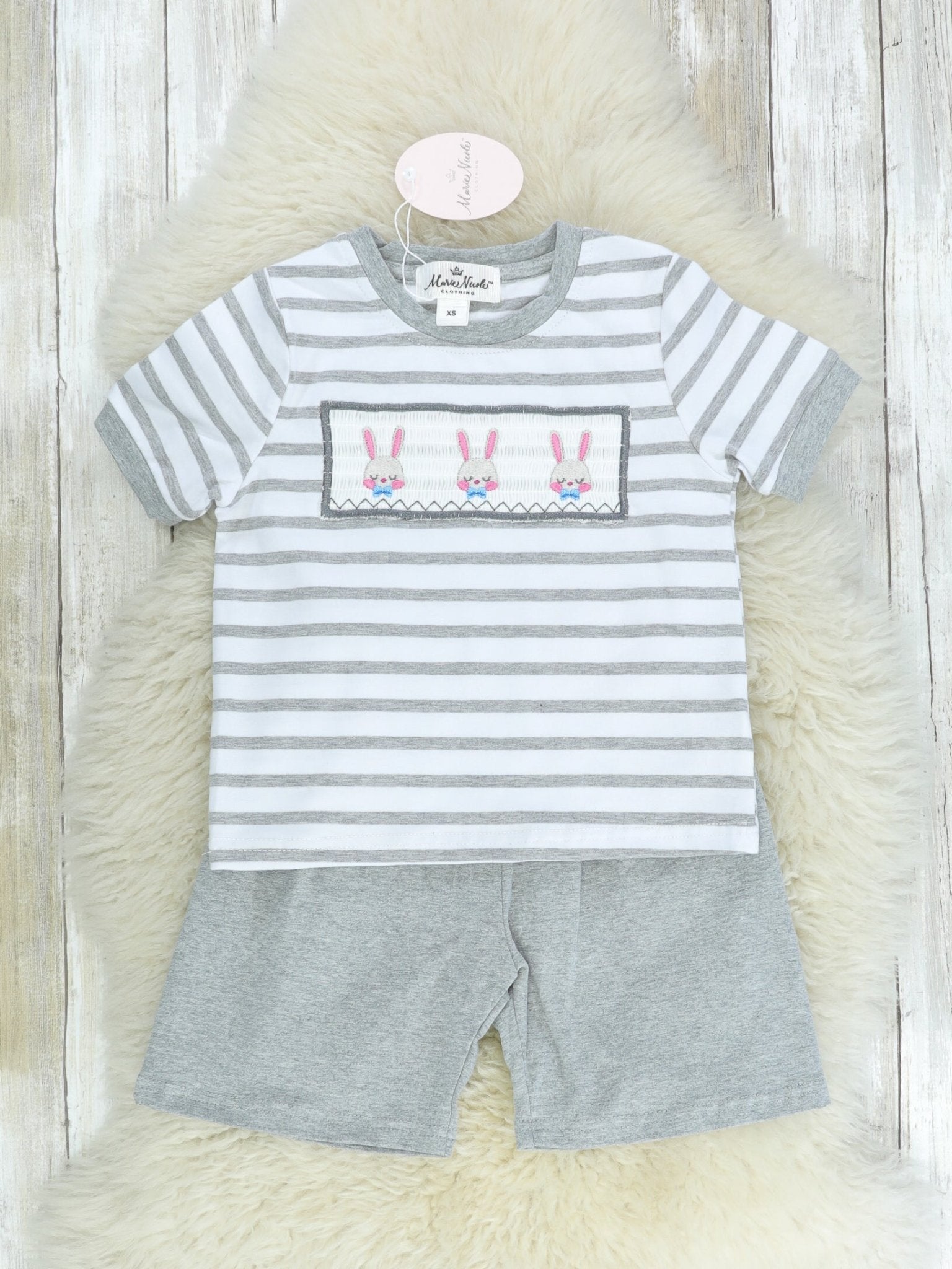 Three Easter Bunny Shorts Outfit - Marie Nicole Clothing