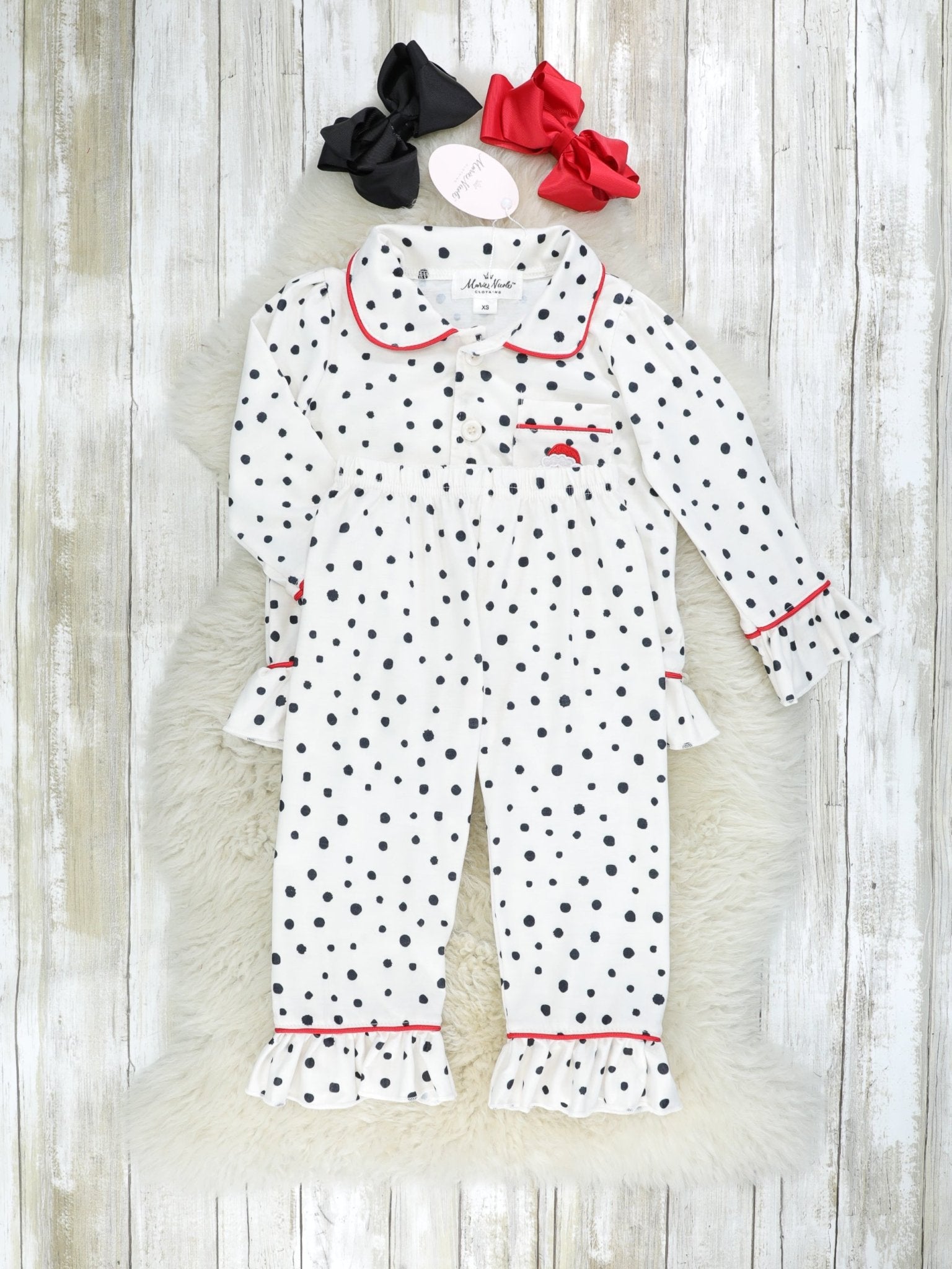 Dalmatian Santa Pocket Pajamas - Boys & Girls - Marie Nicole Clothing