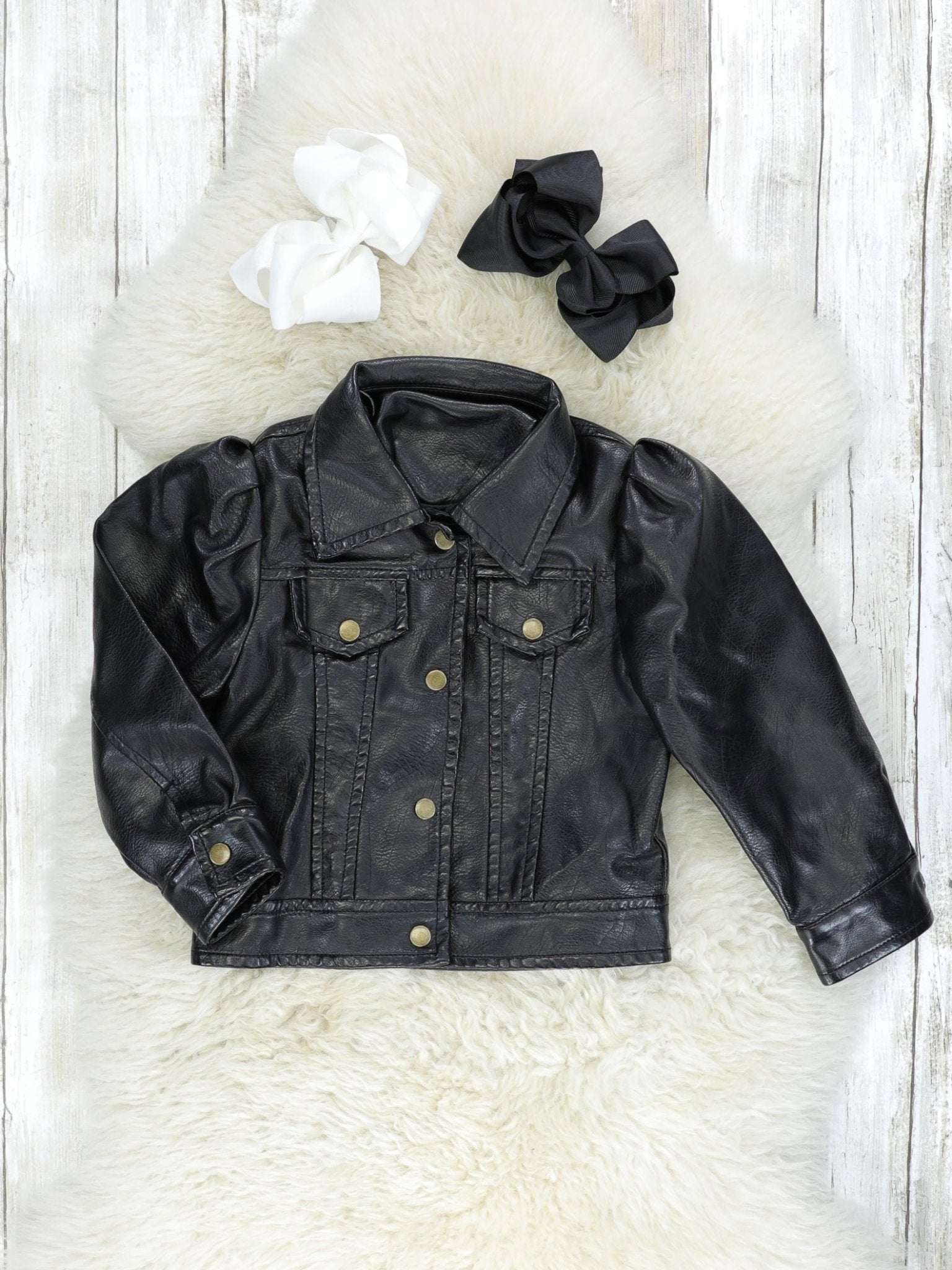 Faux Leather Jacket - Marie Nicole Clothing