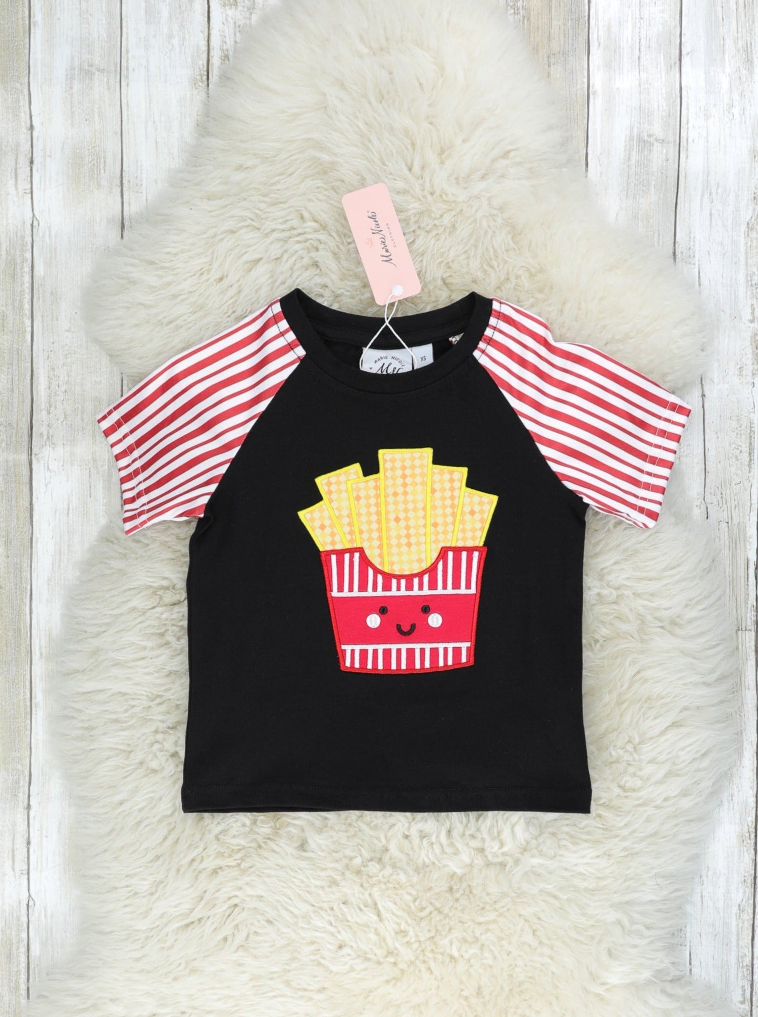 Red Striped French Fry Shirt - Marie Nicole Clothing