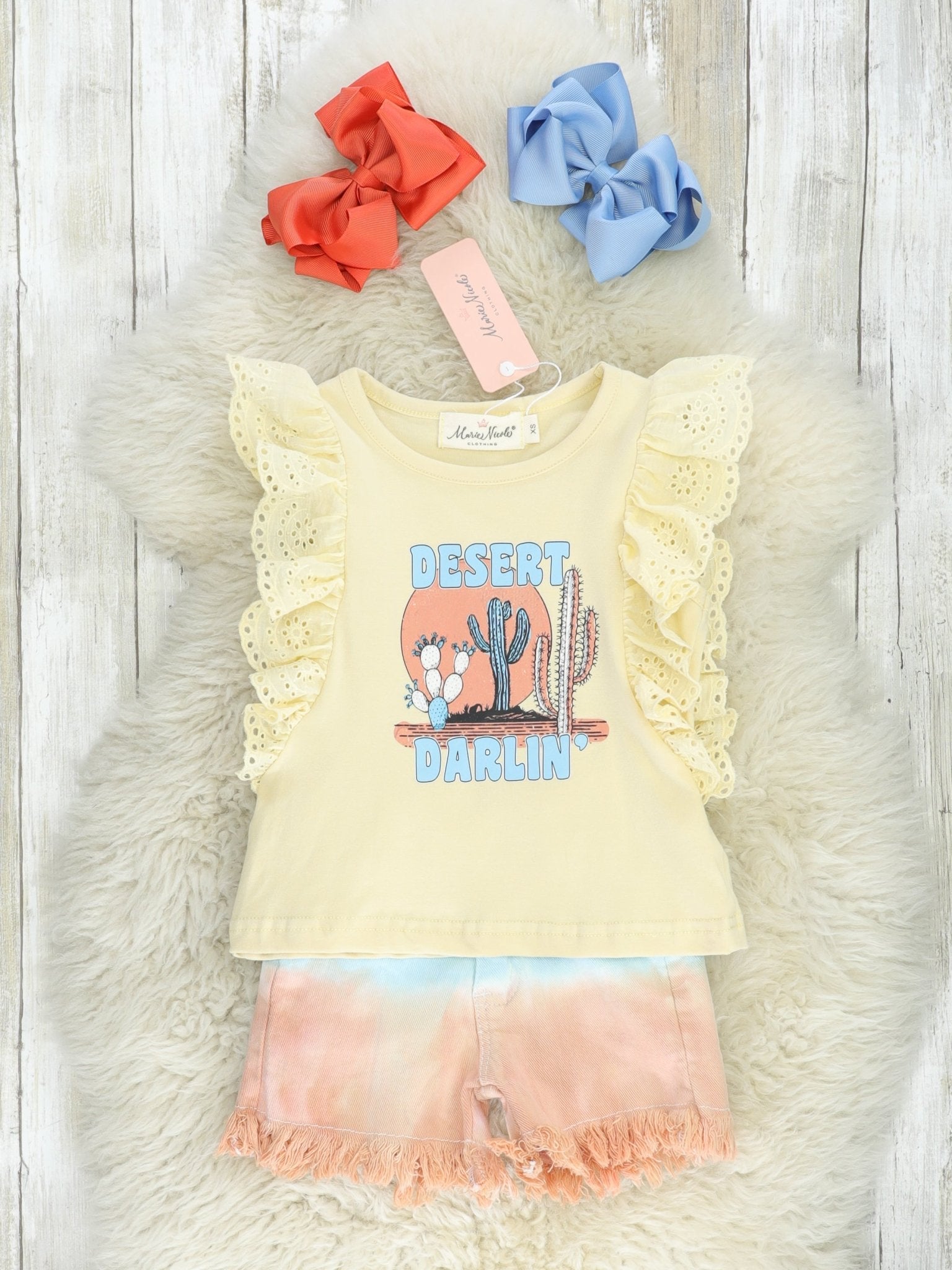 "Desert Darling" Top & Denim Shorts Outfit - Marie Nicole Clothing