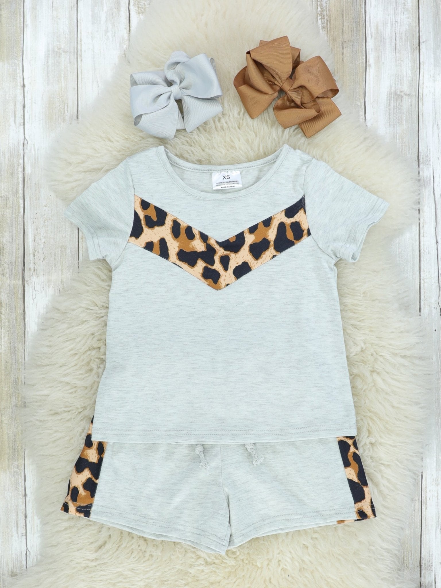 Mom & Me Grey Cheetah Loungewear Set - Marie Nicole Clothing