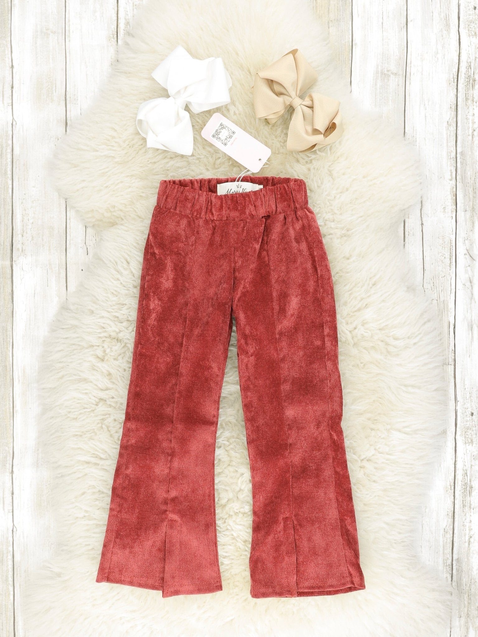 Wine Suede Bell Bottoms - Marie Nicole Clothing