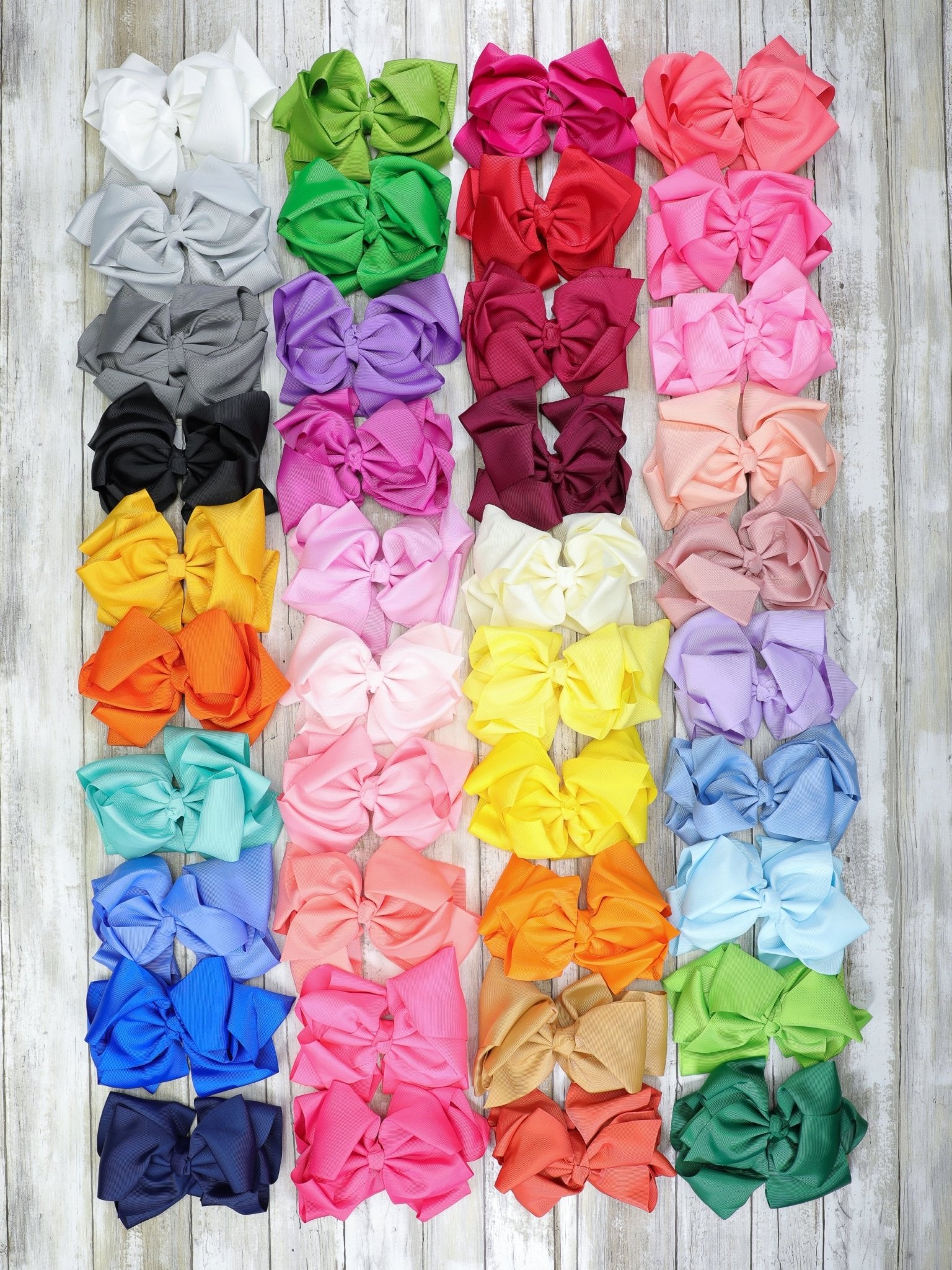 Double Layer Bows 6.5 Inch - 40 Colors Available - Marie Nicole Clothing