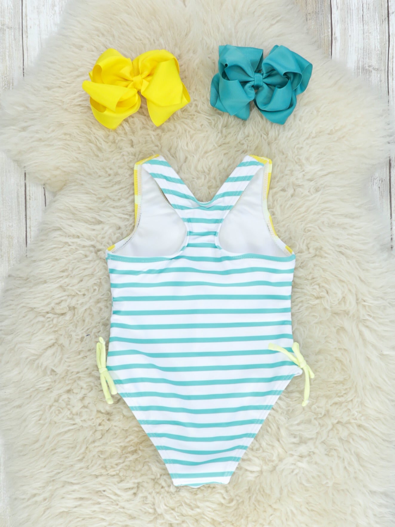 Striped Lemon Swimsuit - Marie Nicole Clothing