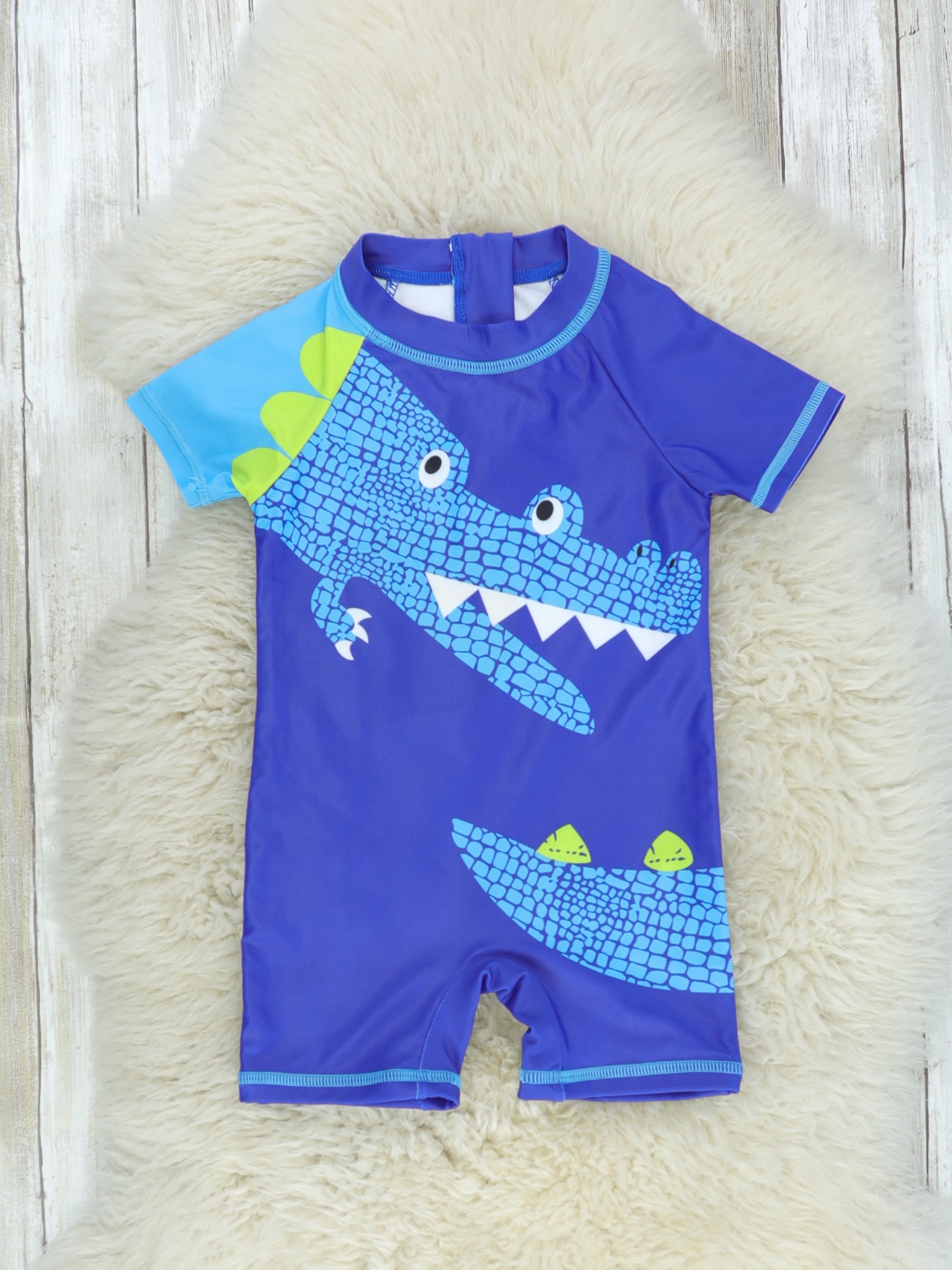 Blue Crocodile One - Piece Swimsuit - Marie Nicole Clothing