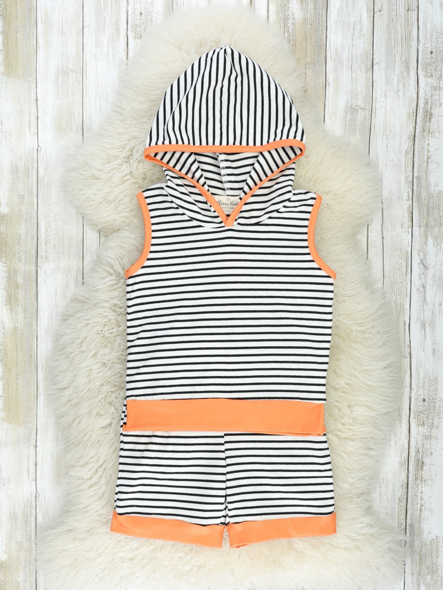 Striped Hoodie Tank Outfit - Marie Nicole Clothing