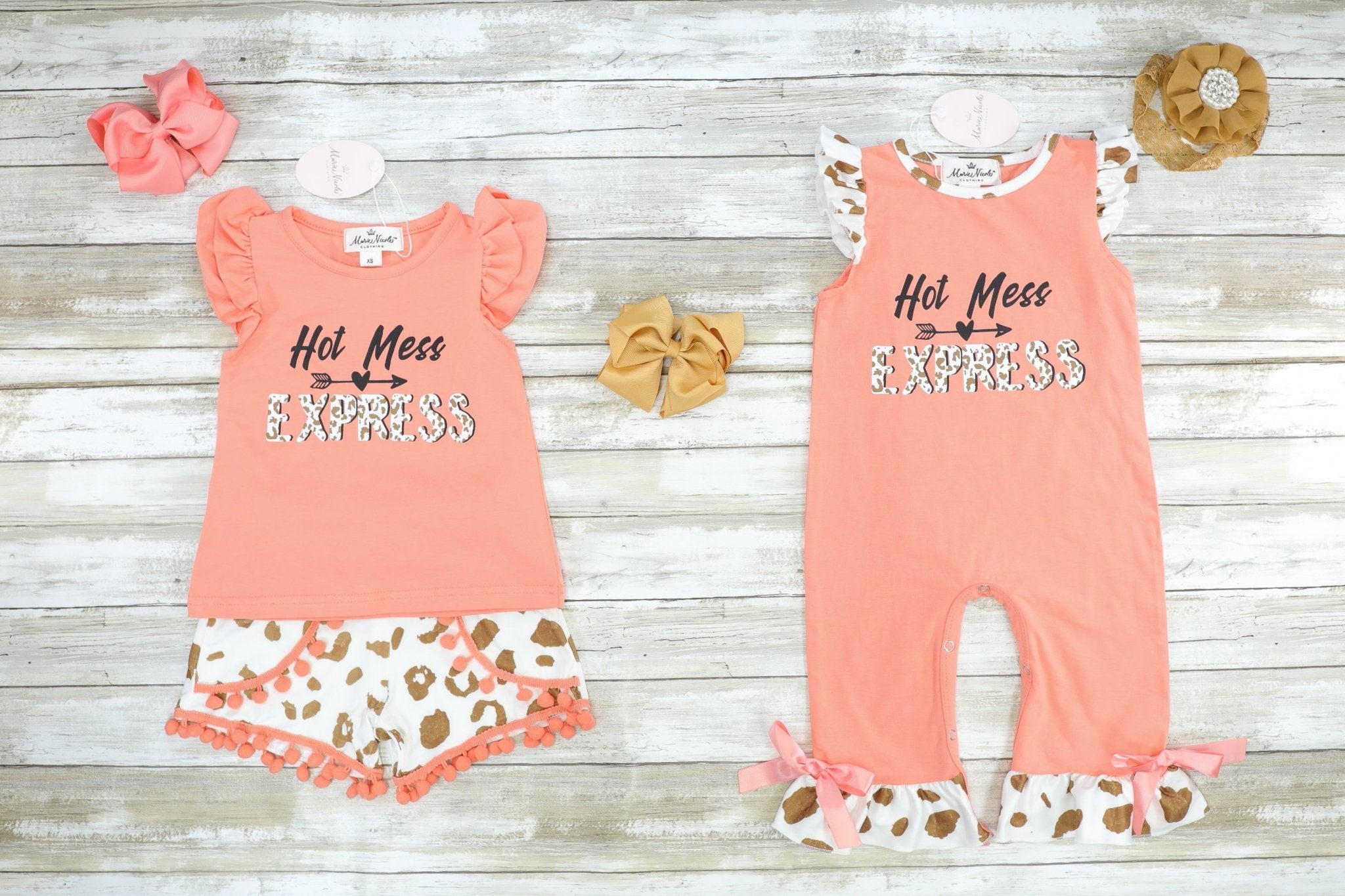"Hot Mess Express" Ruffle Romper - Marie Nicole Clothing