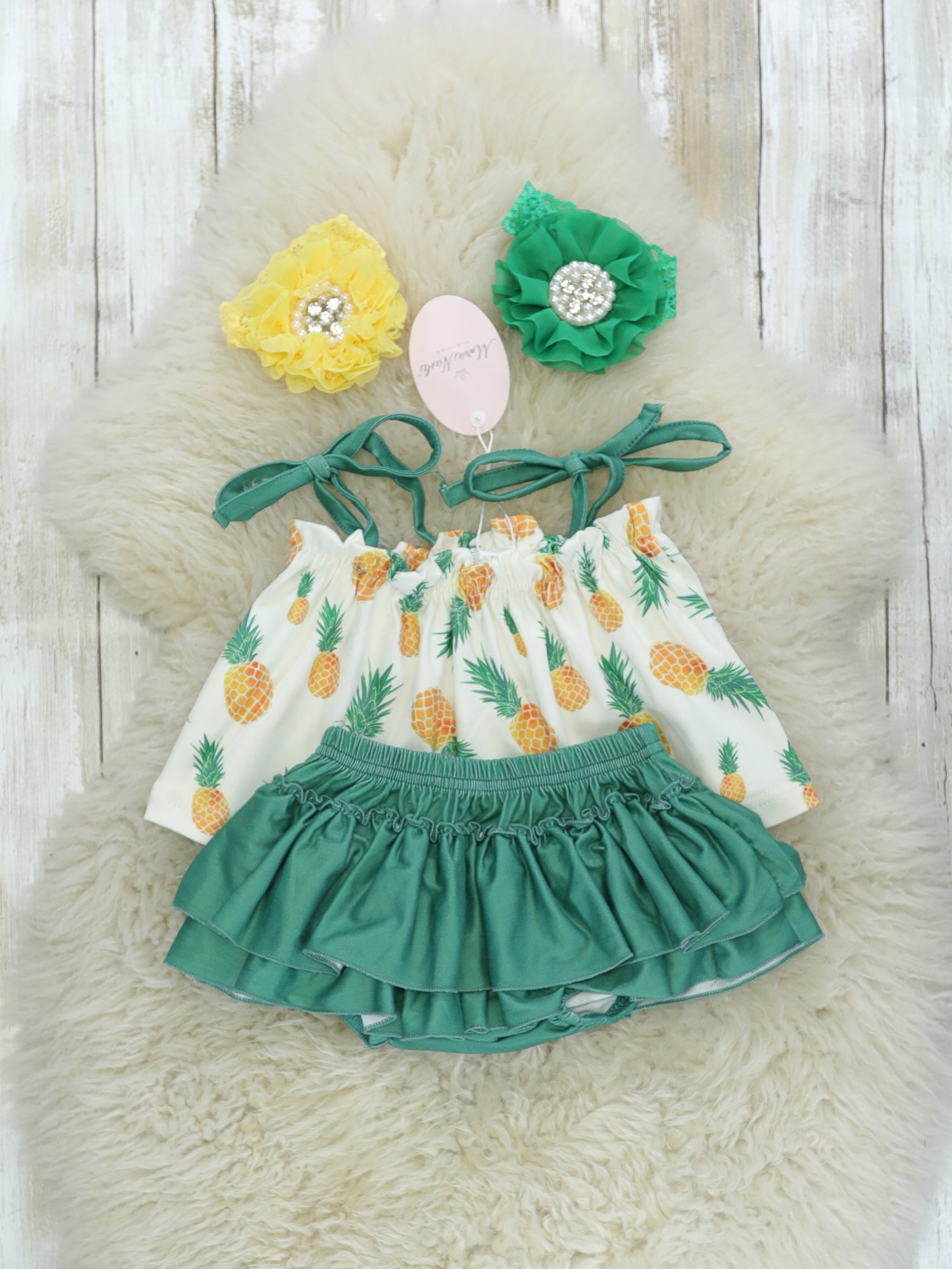 Pineapple Swing Top & Ruffle Bloomers Set - Marie Nicole Clothing