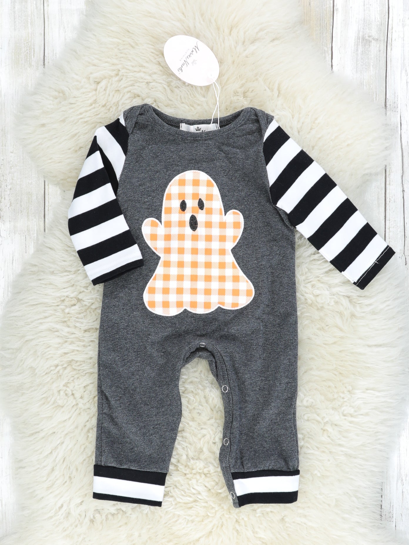 Charcoal Ghost Romper - Marie Nicole Clothing