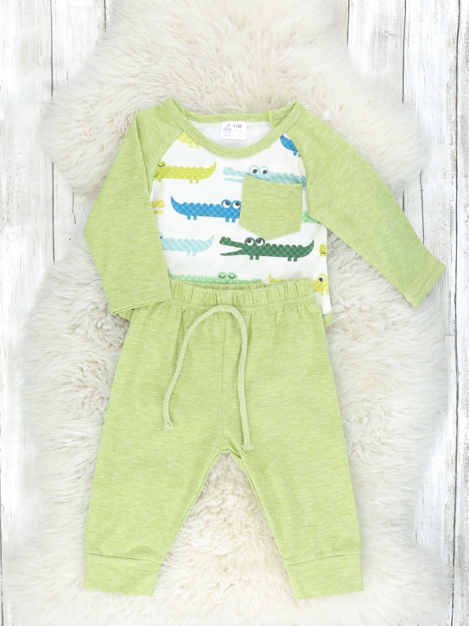 Green Alligators Outfit - Marie Nicole Clothing