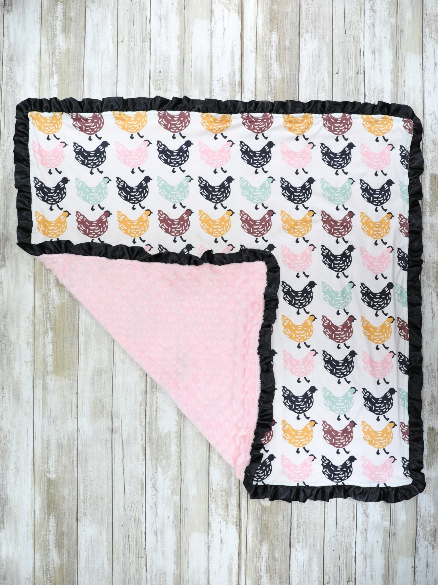 Chicken Ruffle Minky Blanket - Marie Nicole Clothing
