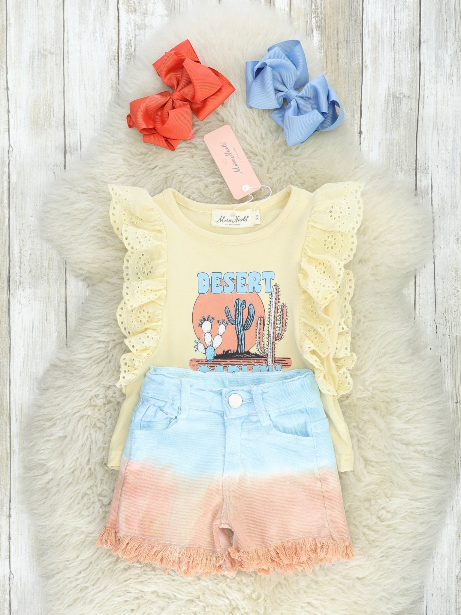 "Desert Darling" Top & Denim Shorts Outfit - Marie Nicole Clothing