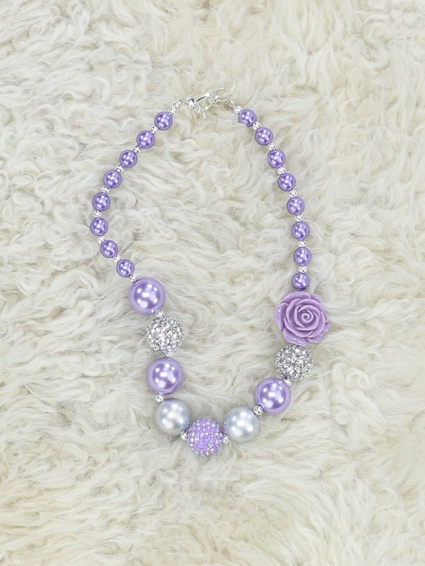 Purple Rose Bubblegum Necklace - Marie Nicole Clothing
