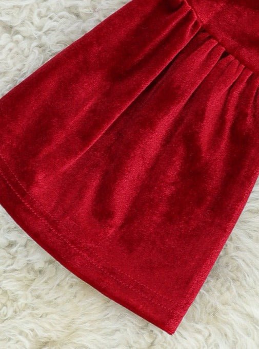 Candycane Peplum Top & Velvet Bell Bottoms Outfit - Marie Nicole Clothing