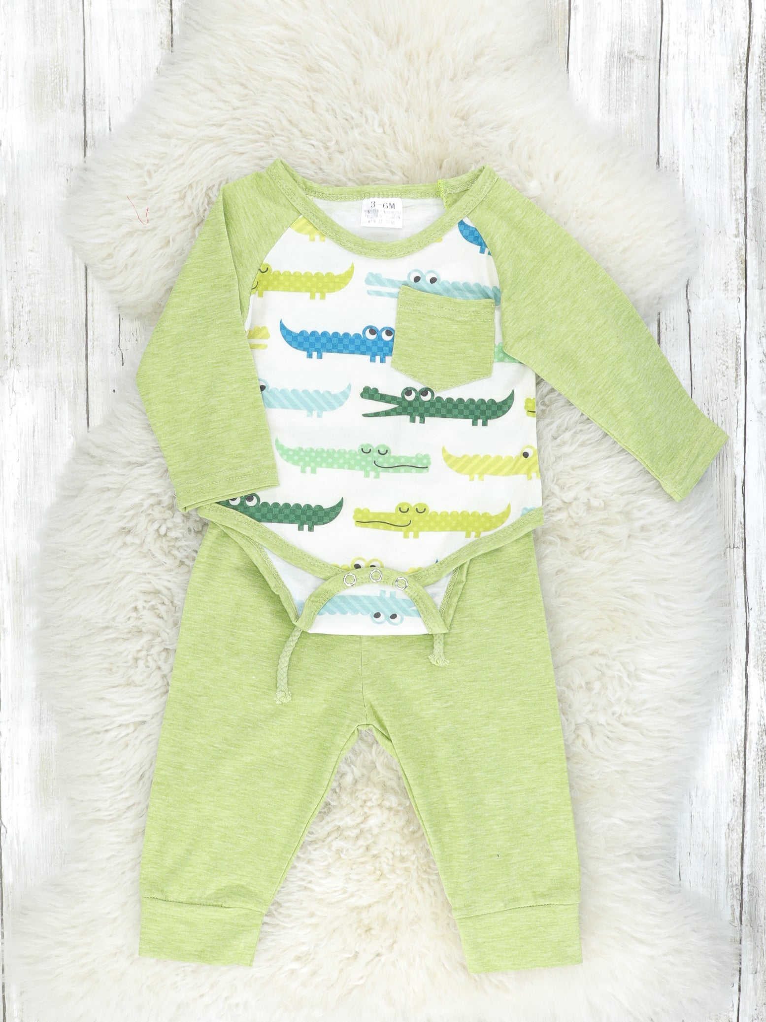 Green Alligators Outfit - Marie Nicole Clothing