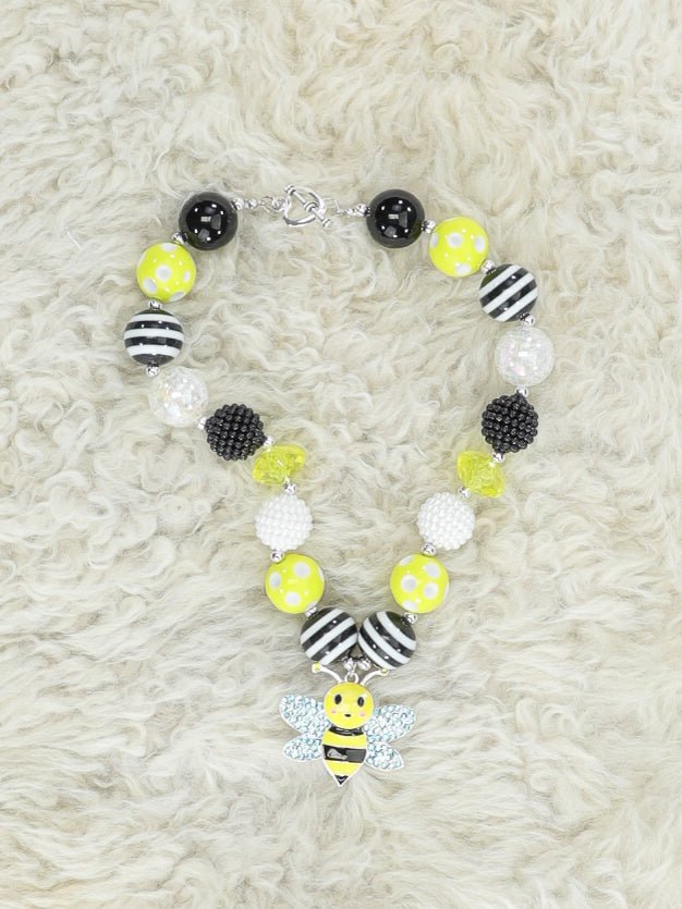 Sparkly Bee Bubblegum Necklace - Marie Nicole Clothing
