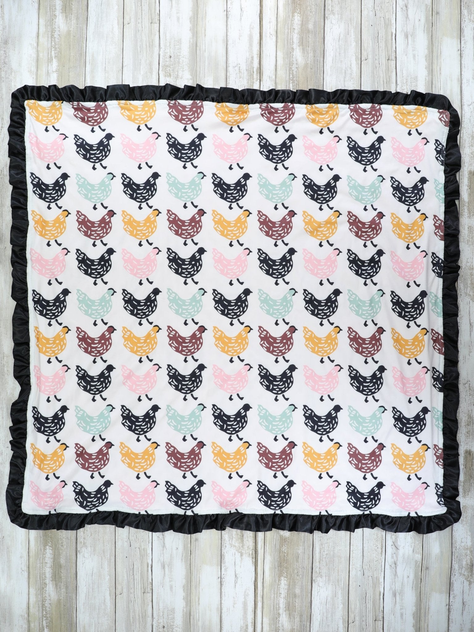 Chicken Ruffle Minky Blanket - Marie Nicole Clothing