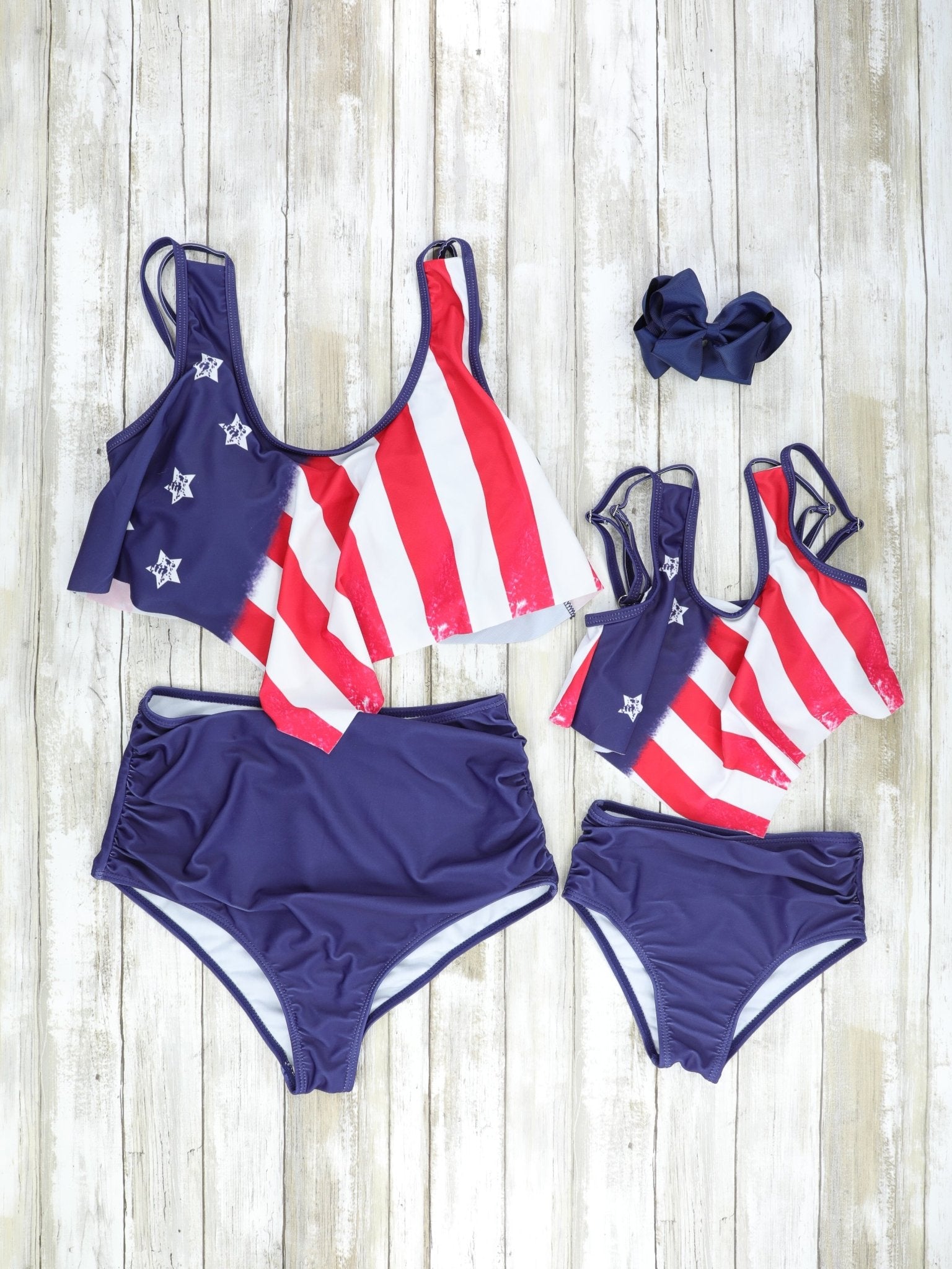 Mom & Me Navy Stars n Stripes Swimsuit - Marie Nicole Clothing