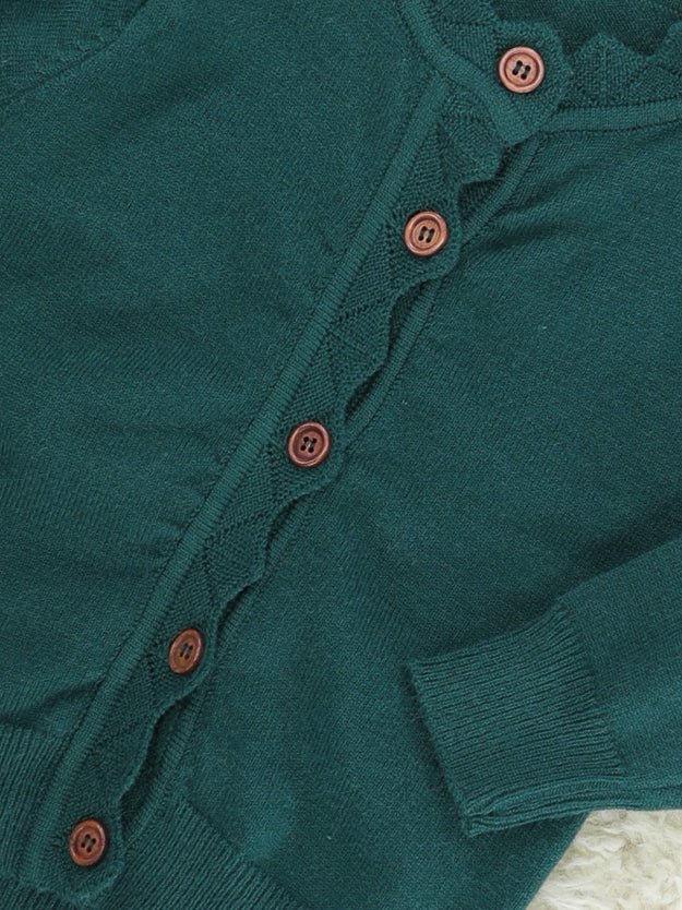 Evergreen Button - Up Ruffle Cardigans - Marie Nicole Clothing