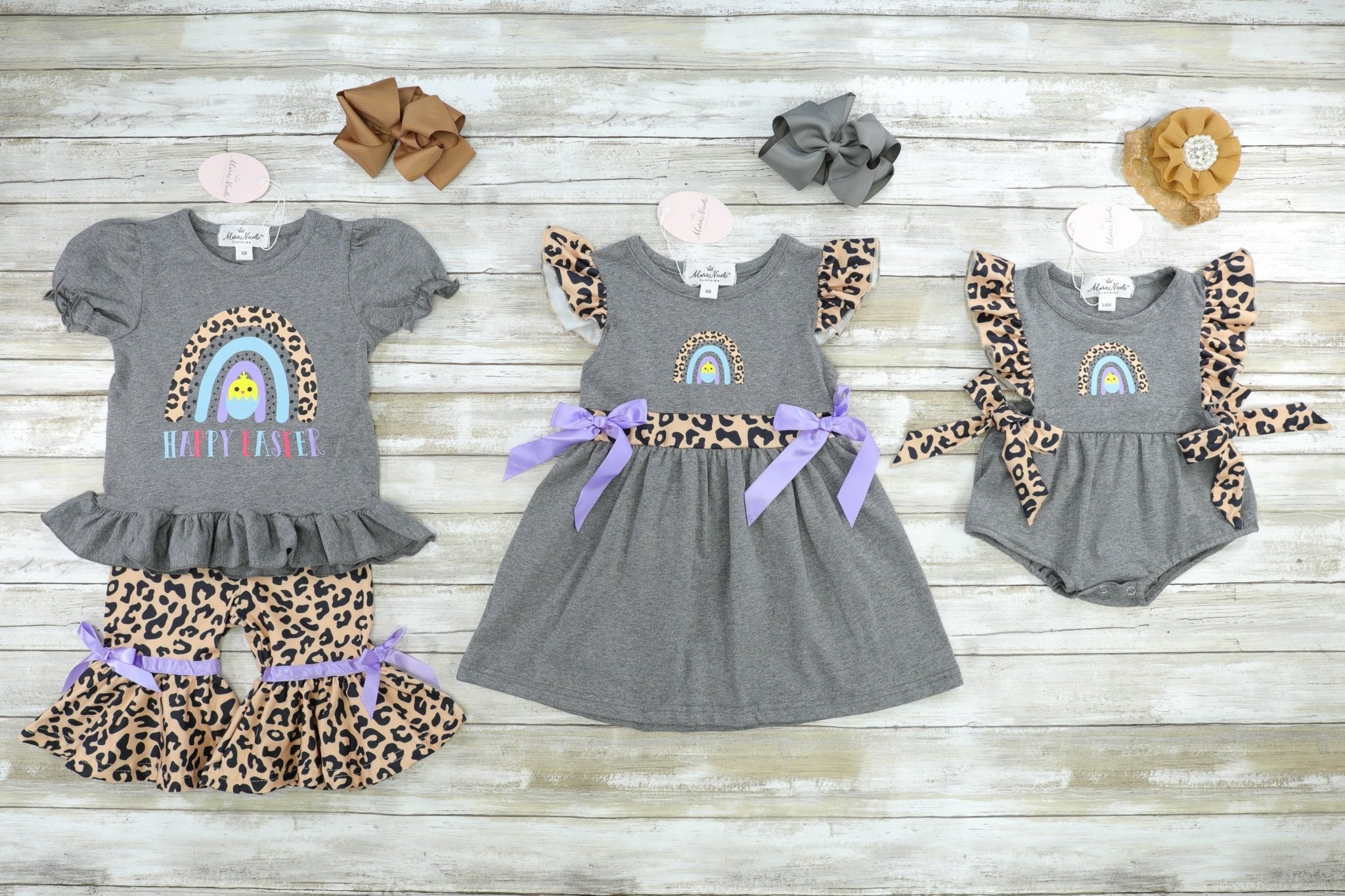 Rainbow Leopard Easter Chick Outfit - Marie Nicole Clothing
