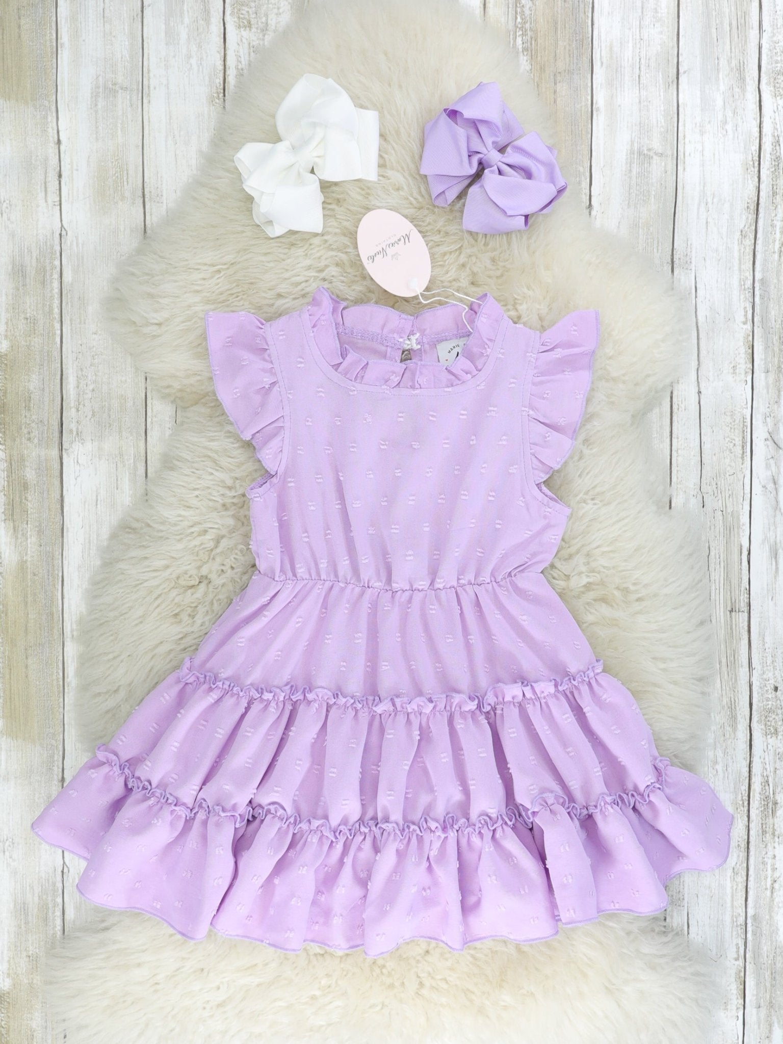 Mom & Me Lavender Tiered Mock Neck Dress - Marie Nicole Clothing