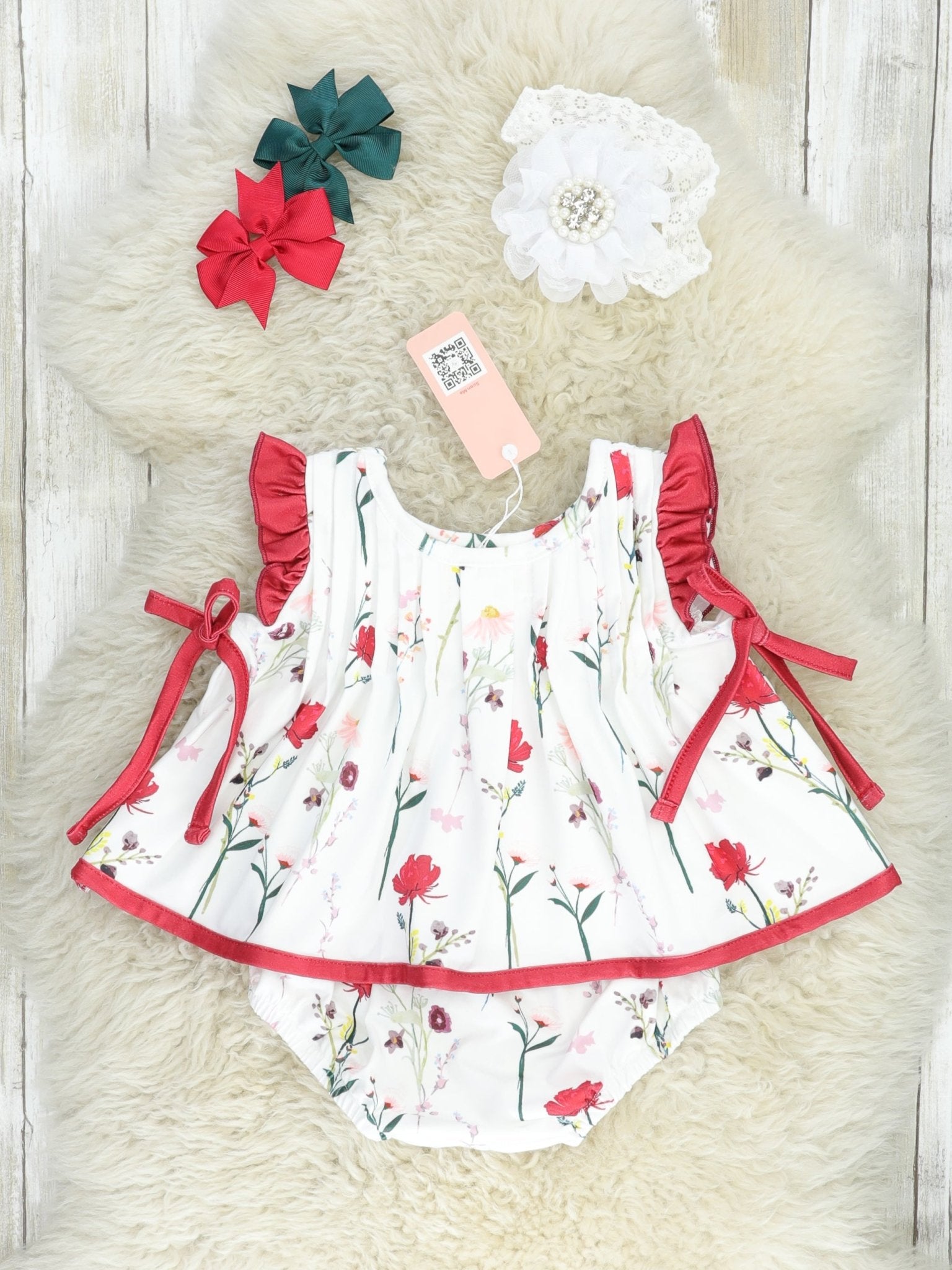 Red Polka Dot Poppy Bloomers Outfit - Marie Nicole Clothing