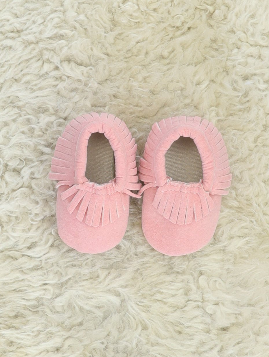 Pink Fringe Moccasin - Marie Nicole Clothing
