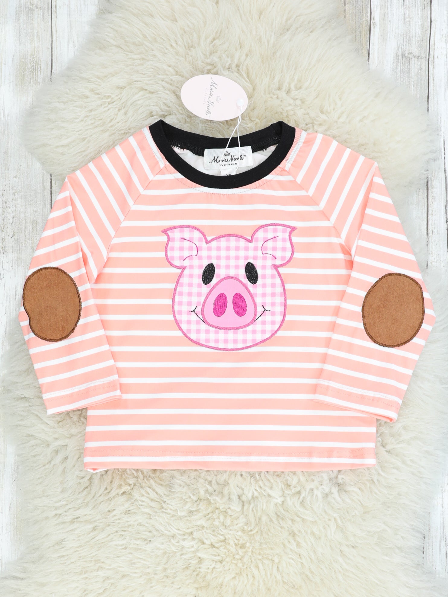 Striped Piggy Shirt - Marie Nicole Clothing