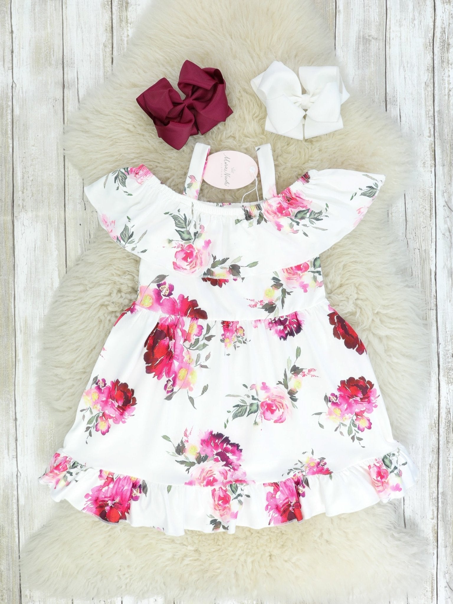 Spring Floral Off - The - Shoulder Dress - Marie Nicole Clothing