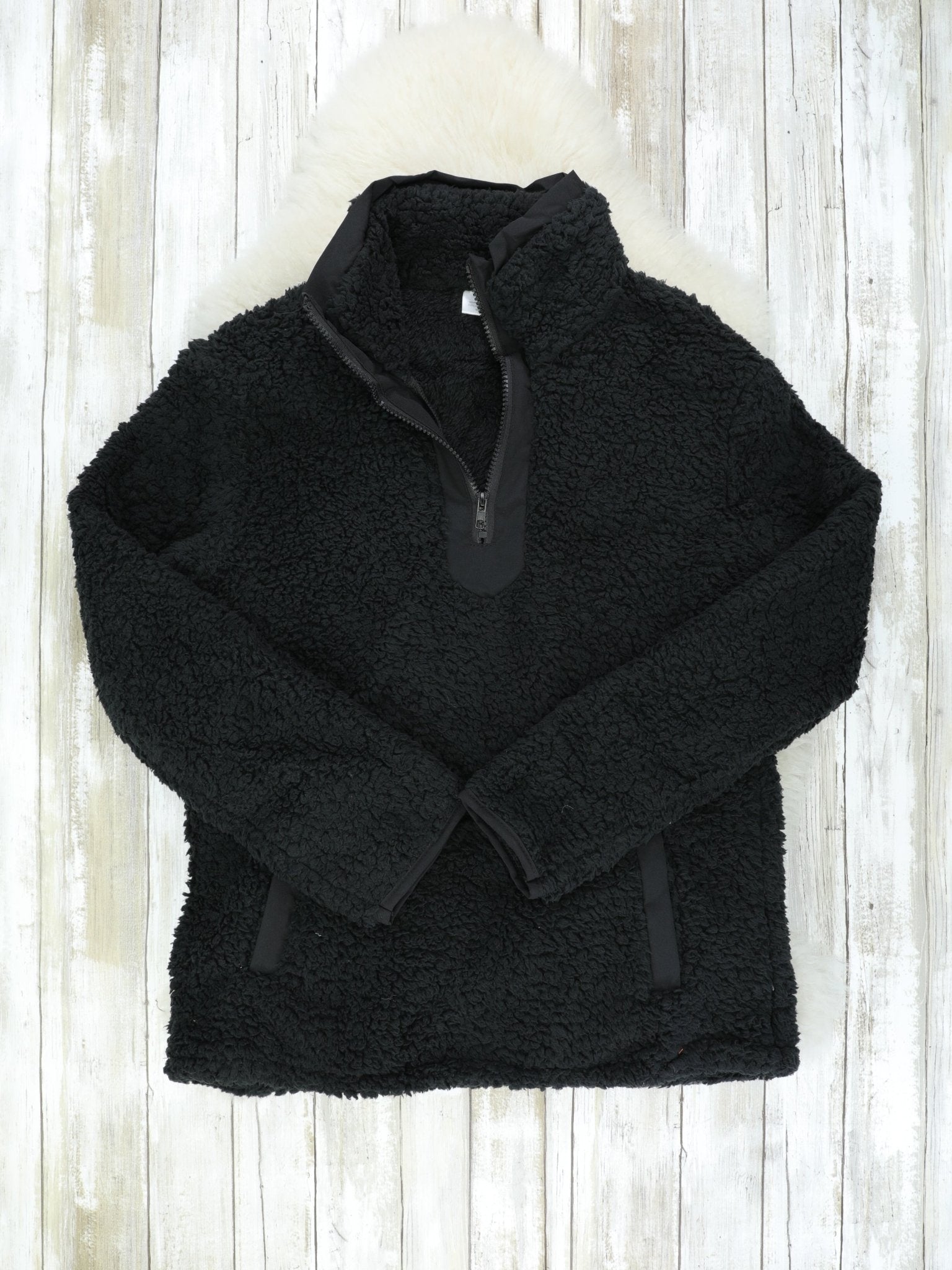 Mom & Me Black Sherpa Pullover - Marie Nicole Clothing