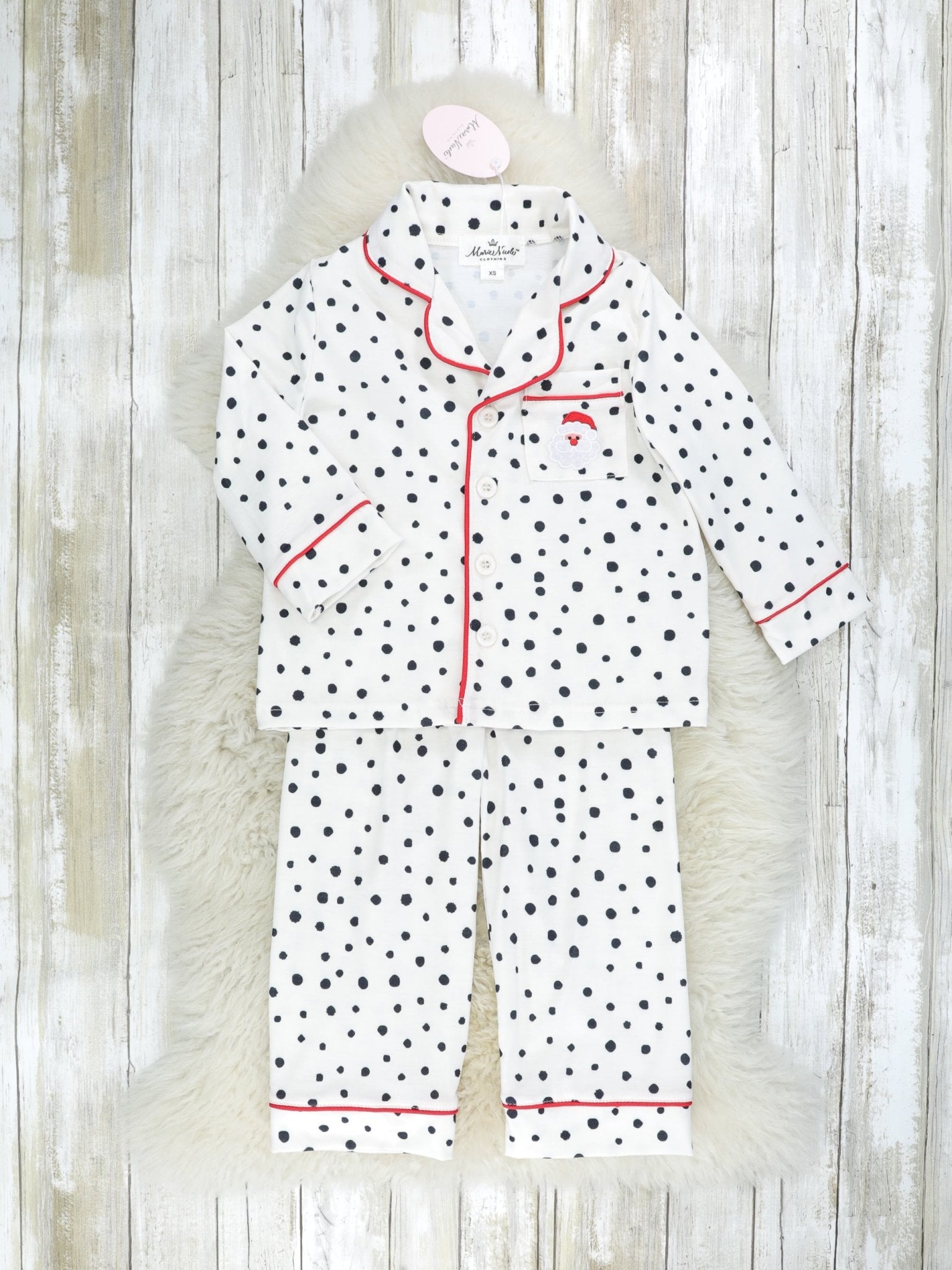 Dalmatian Santa Pocket Pajamas - Boys & Girls - Marie Nicole Clothing