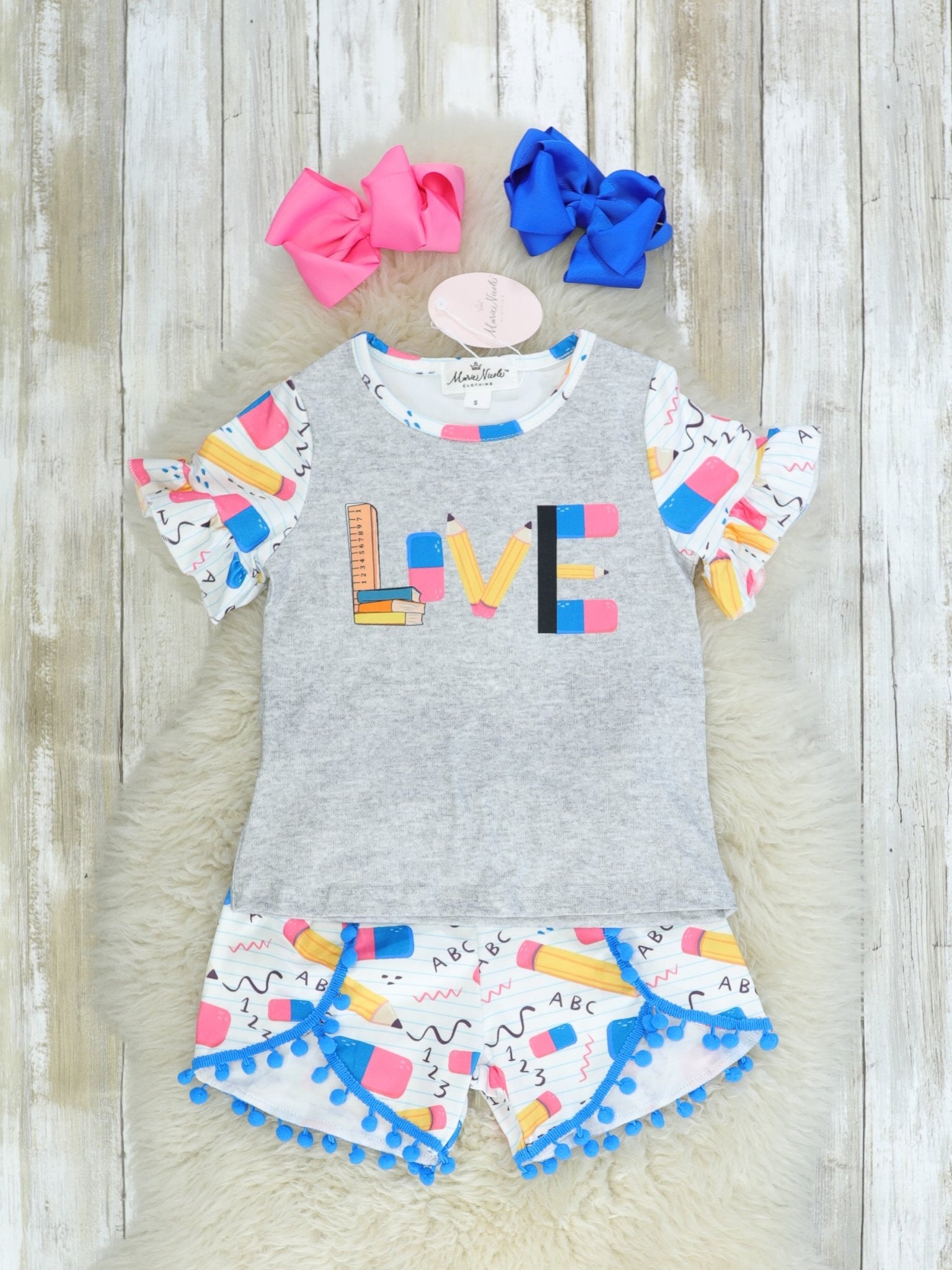 "Love" Pencil Ruffle Outfit - Marie Nicole Clothing
