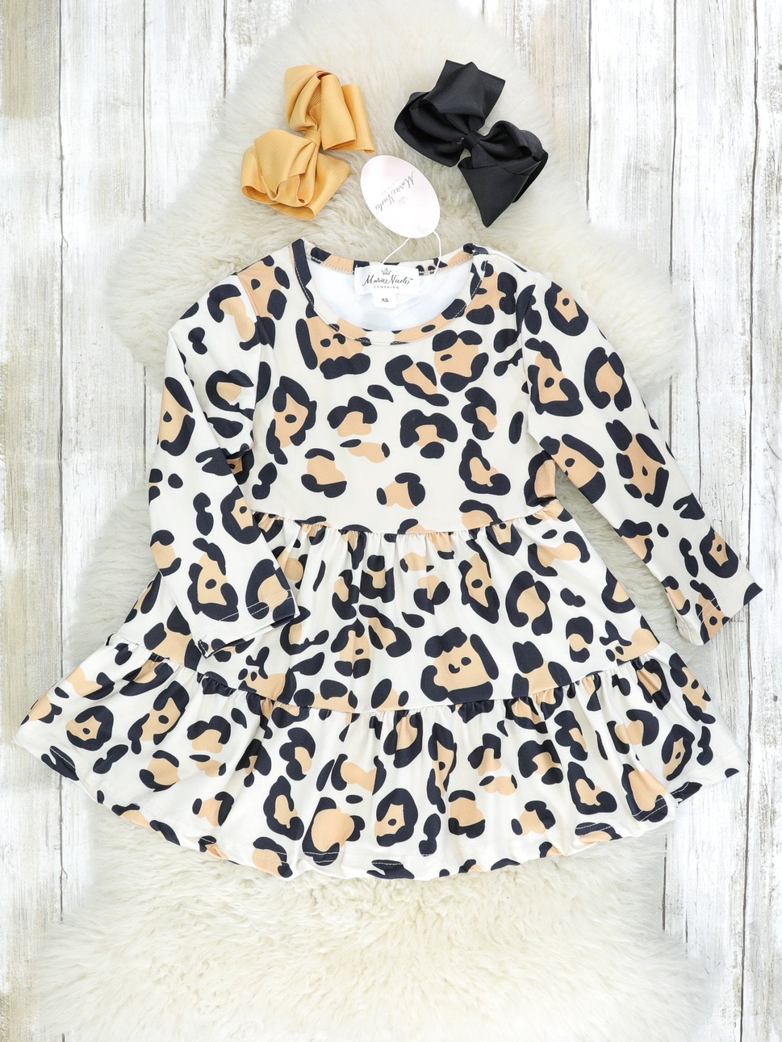Leopard Tiered Swing Dress - Marie Nicole Clothing