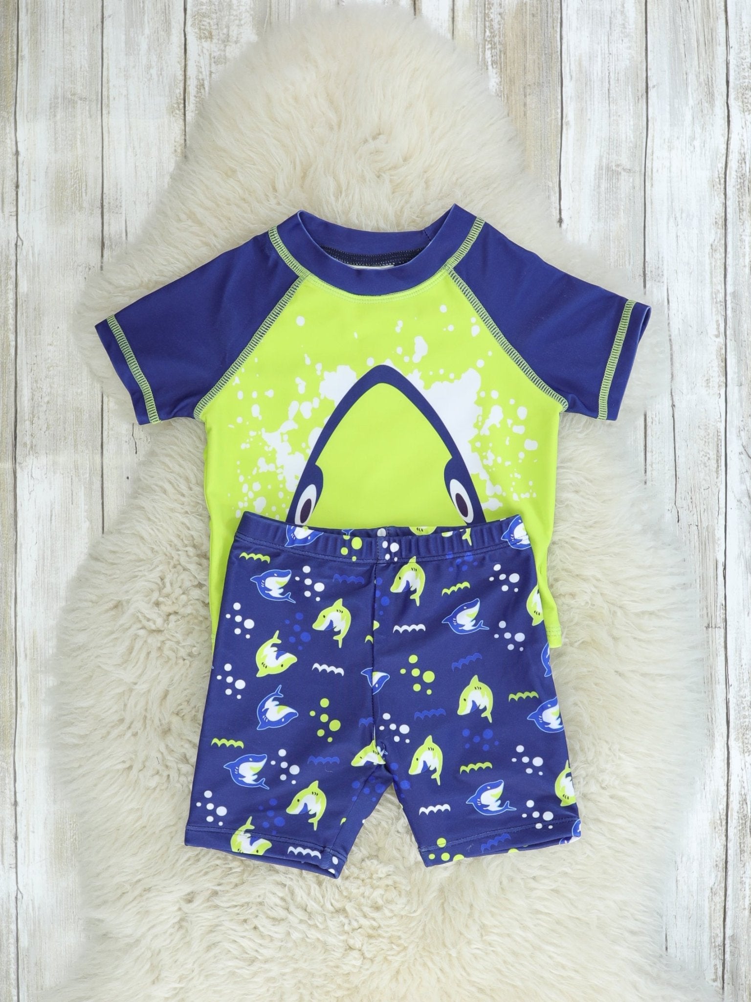 Shark Rash Guard & Swim Trunks - Marie Nicole Clothing