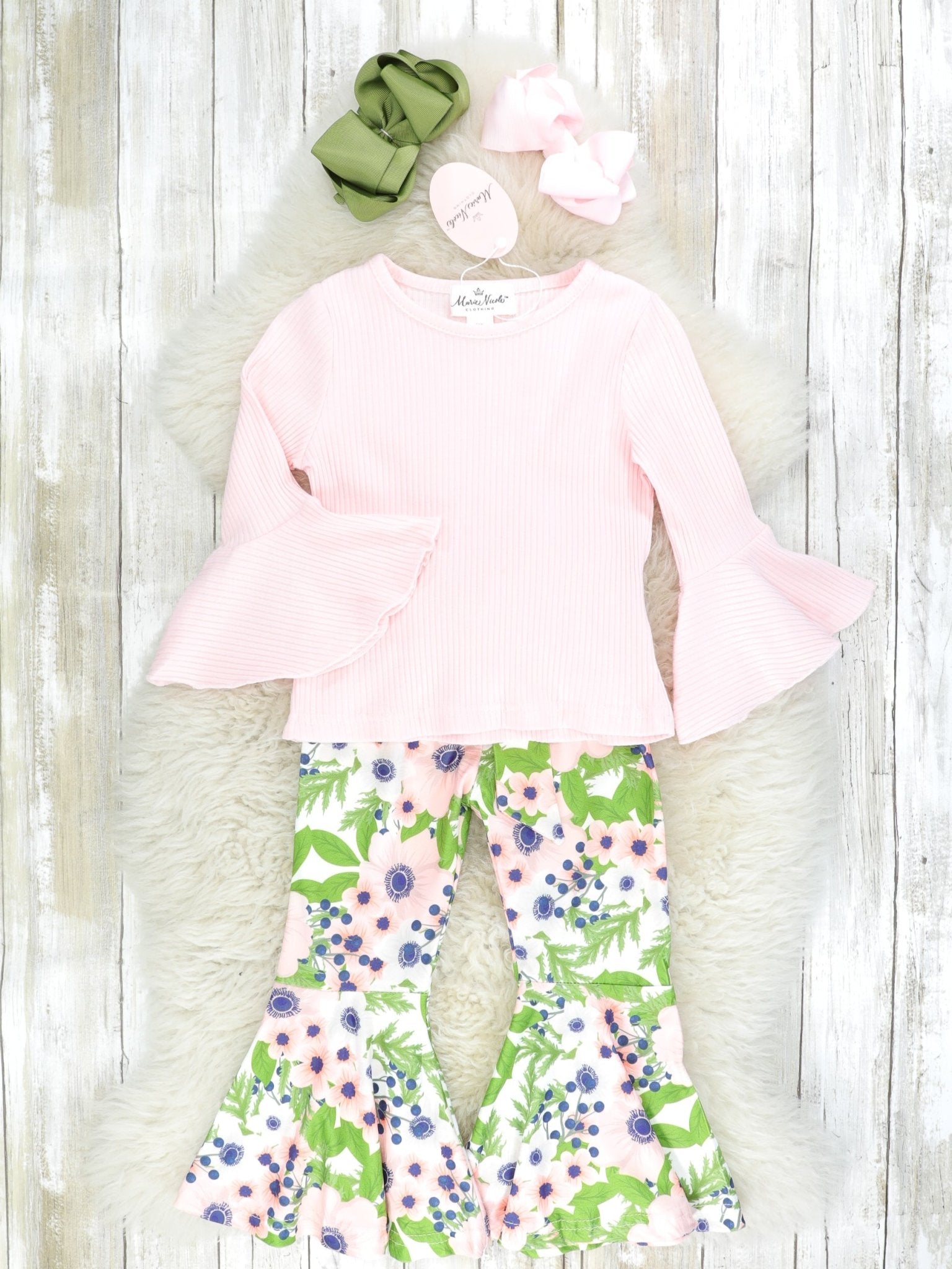 Bright Anenomes Bell Bottom Outfit - Marie Nicole Clothing