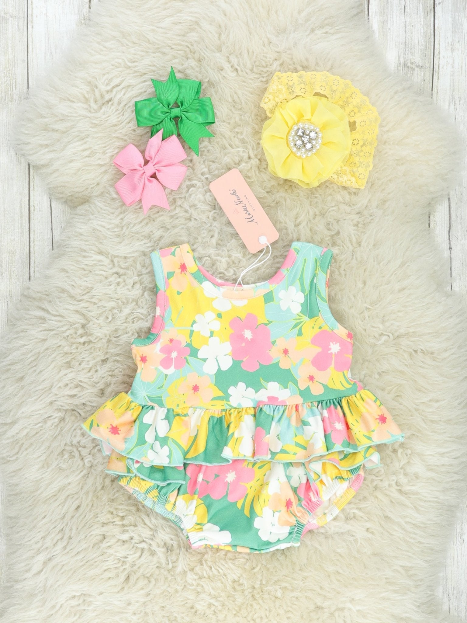 Bright Ruffle Tank & Bloomers Set - Marie Nicole Clothing