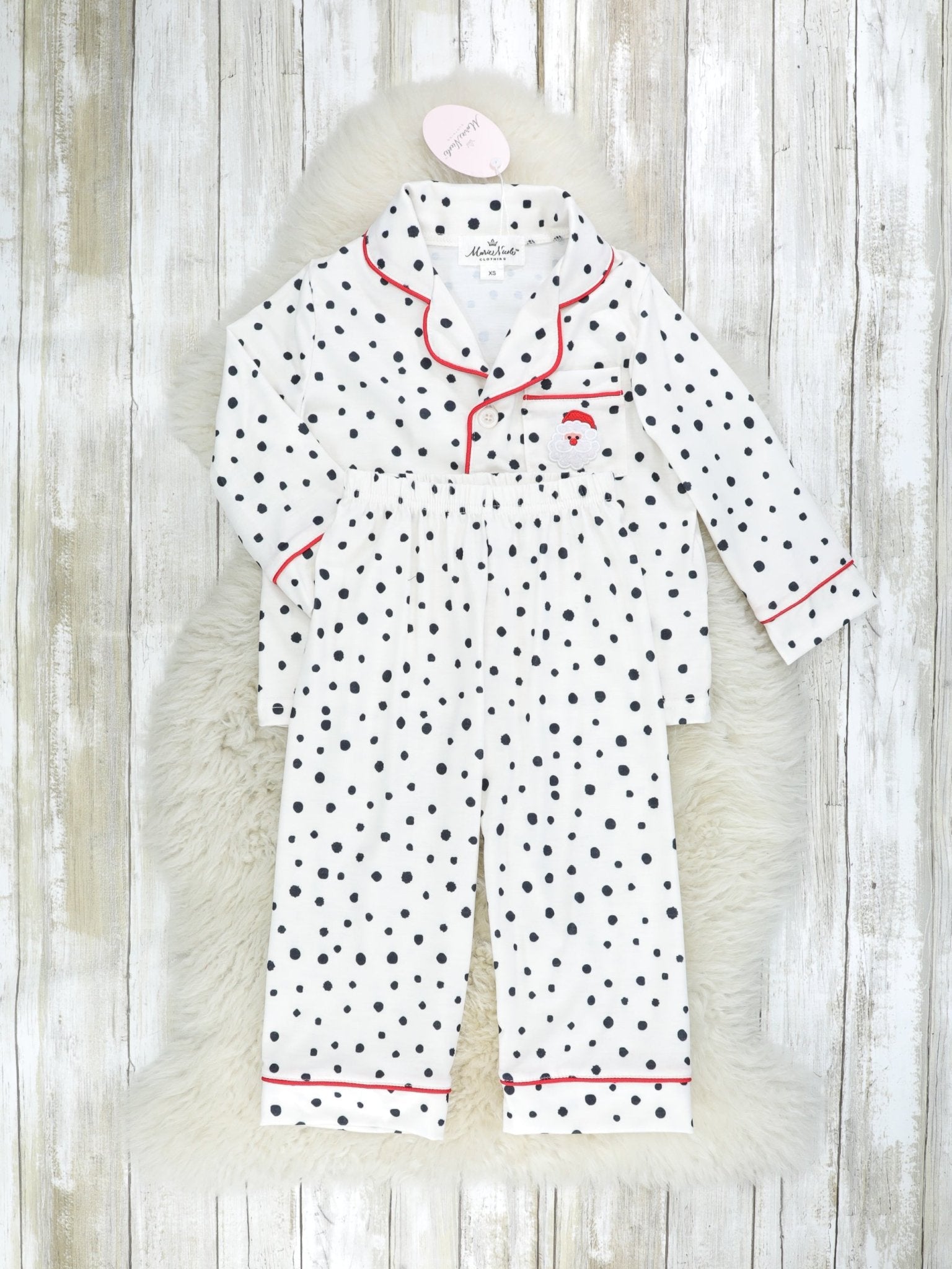 Dalmatian Santa Pocket Pajamas - Boys & Girls - Marie Nicole Clothing