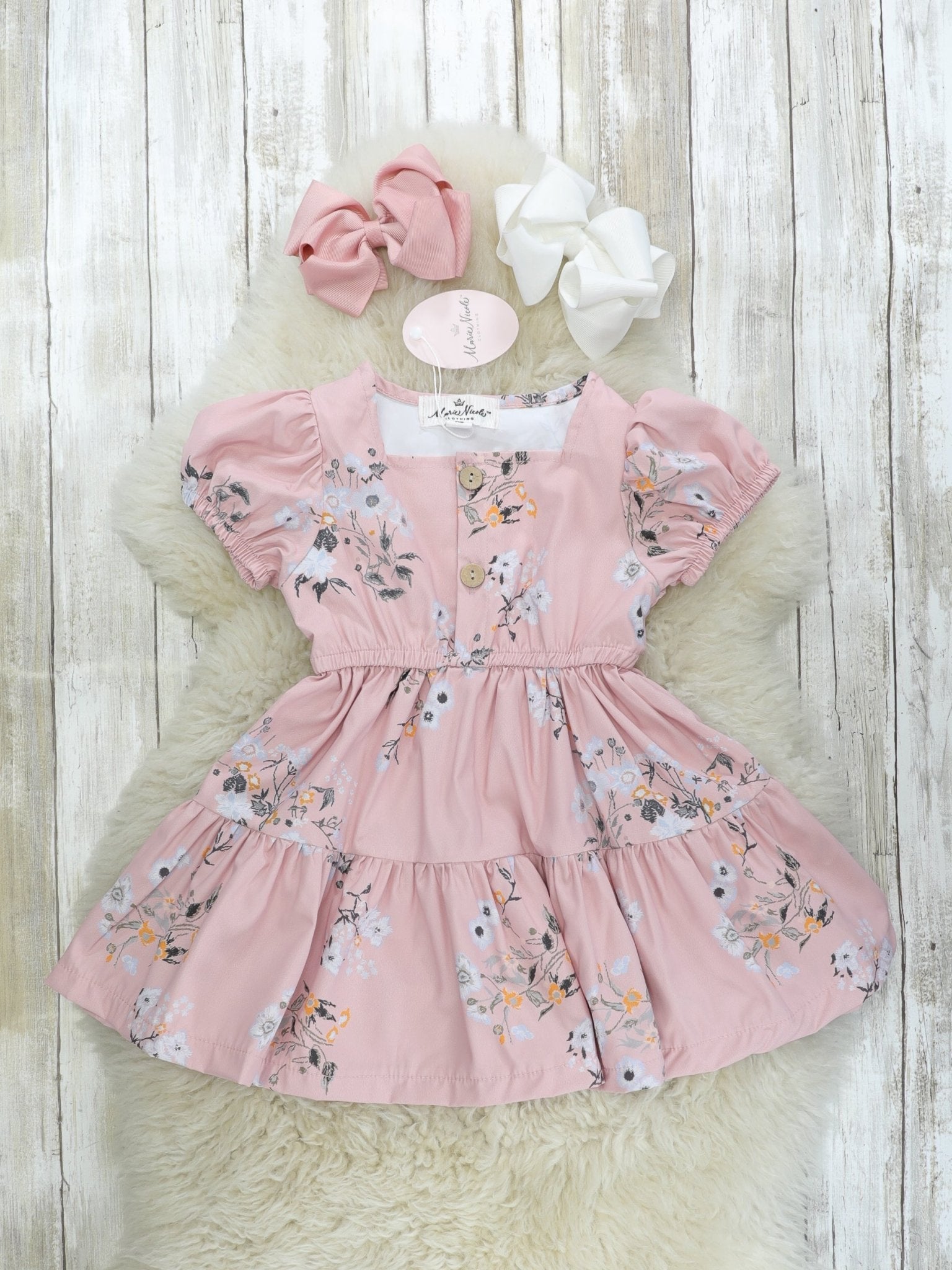 Mom & Me Pink Floral Dress & Romper - Marie Nicole Clothing