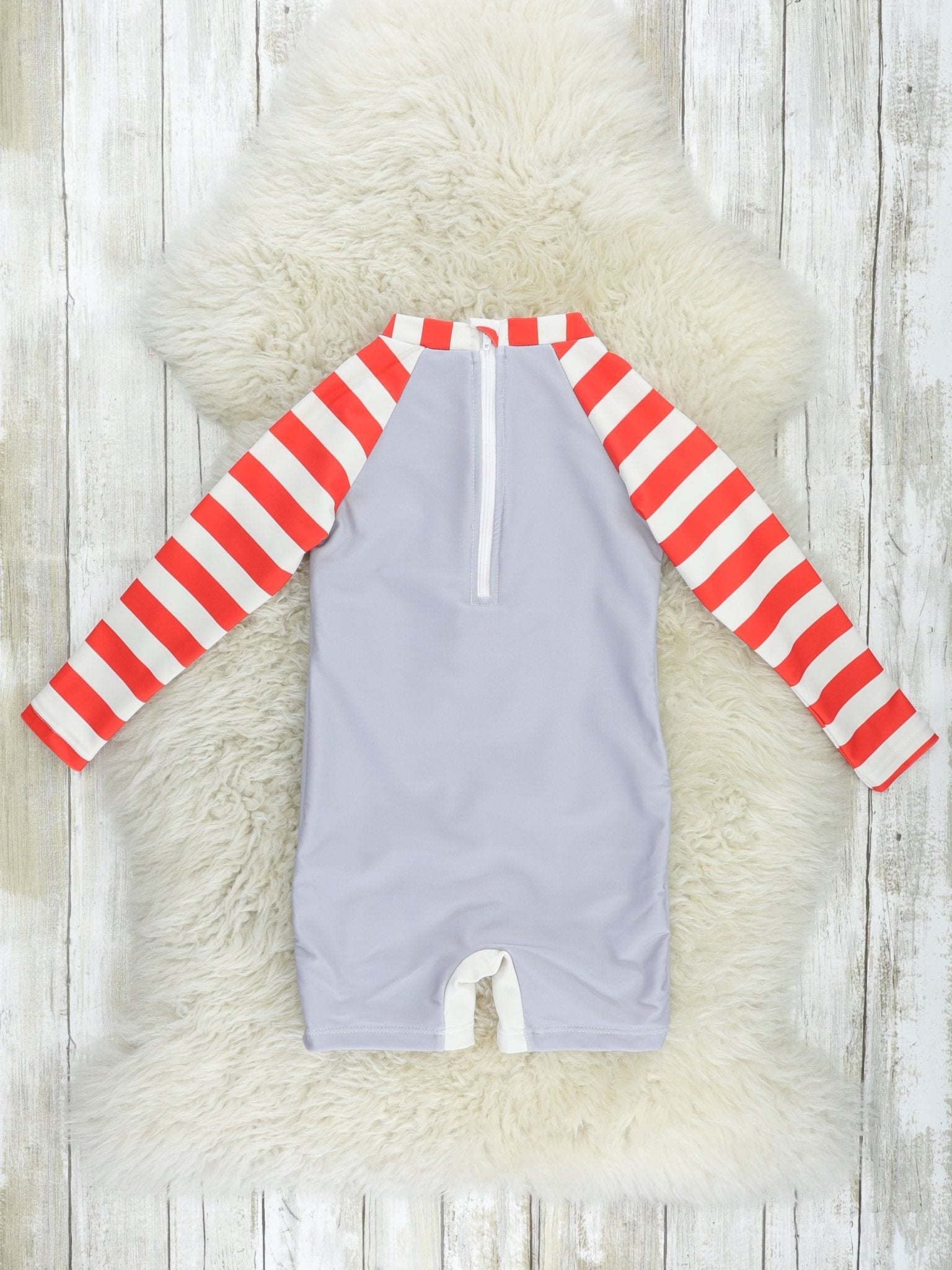Striped Shark Rash Guard Swimsuit - Marie Nicole Clothing