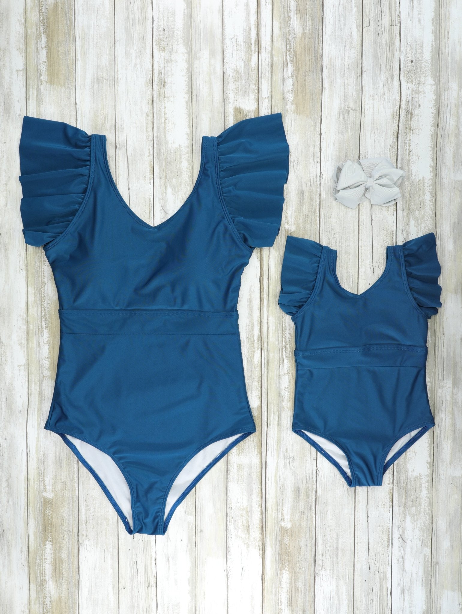 Mom & Me Navy Ruffle One - Piece Swimsuit - Marie Nicole Clothing