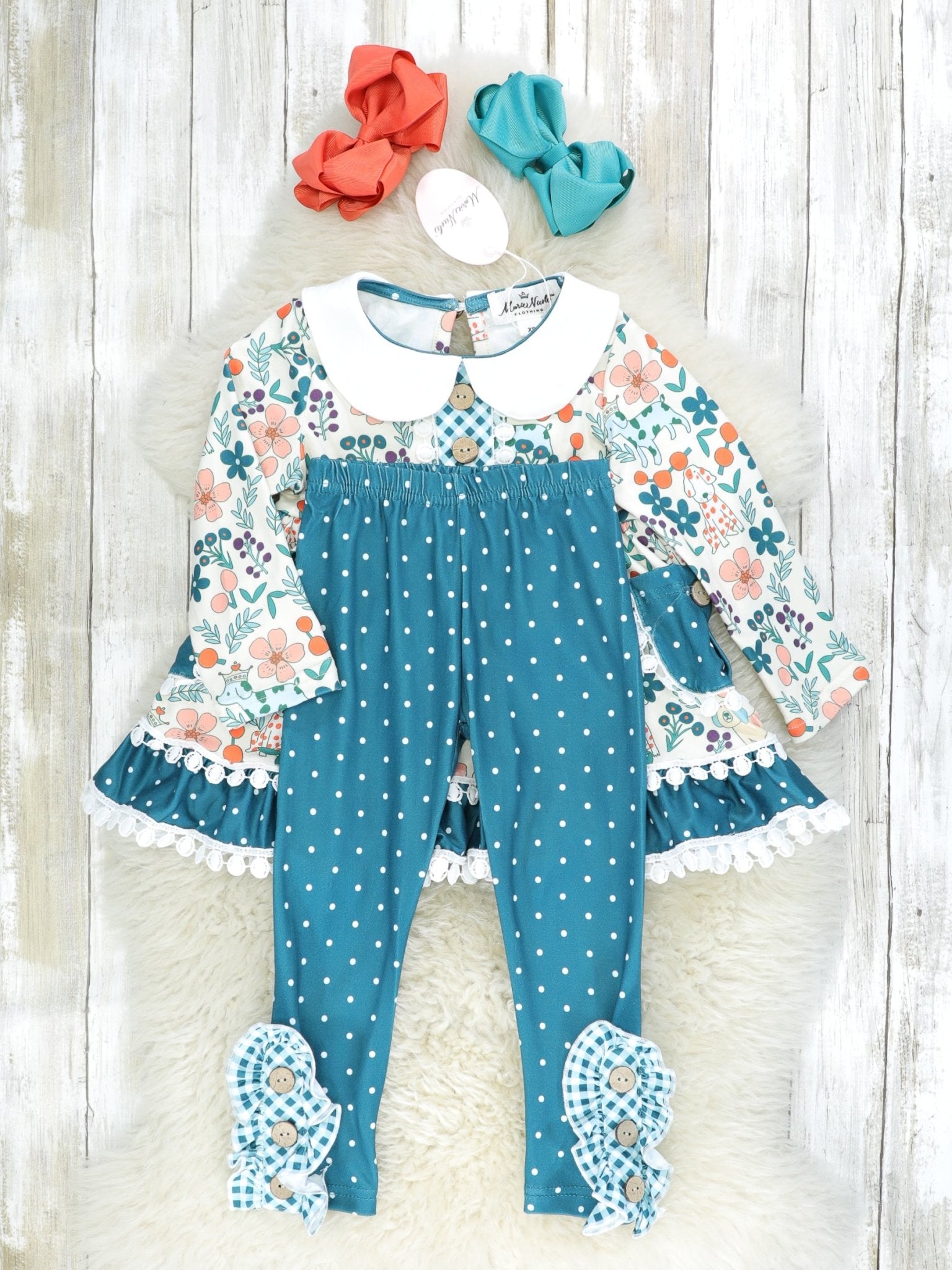 MNC Royal Pups™ - Vintage Ruffle Outfit - Marie Nicole Clothing